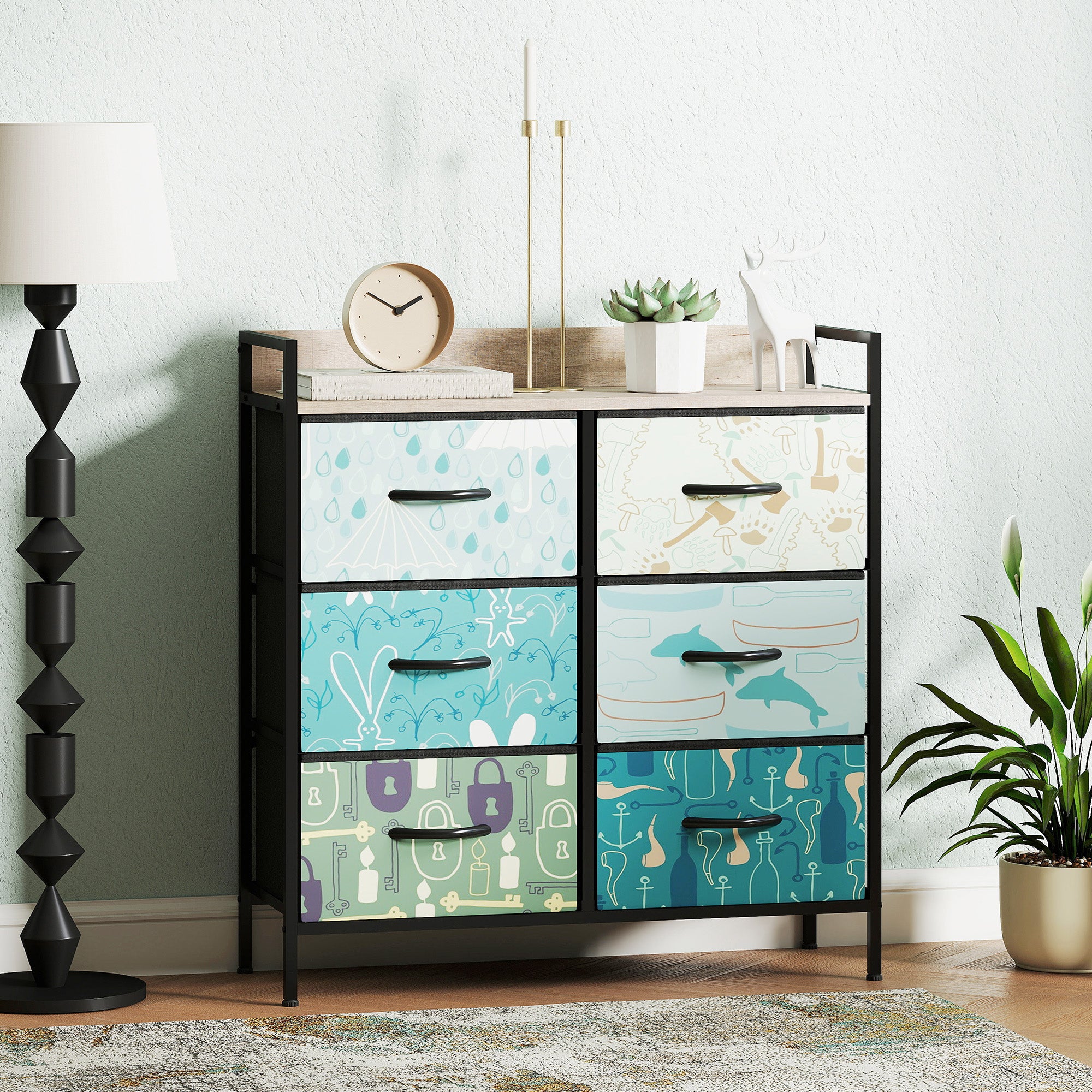 6-Drawer Chest of Drawers - Blue