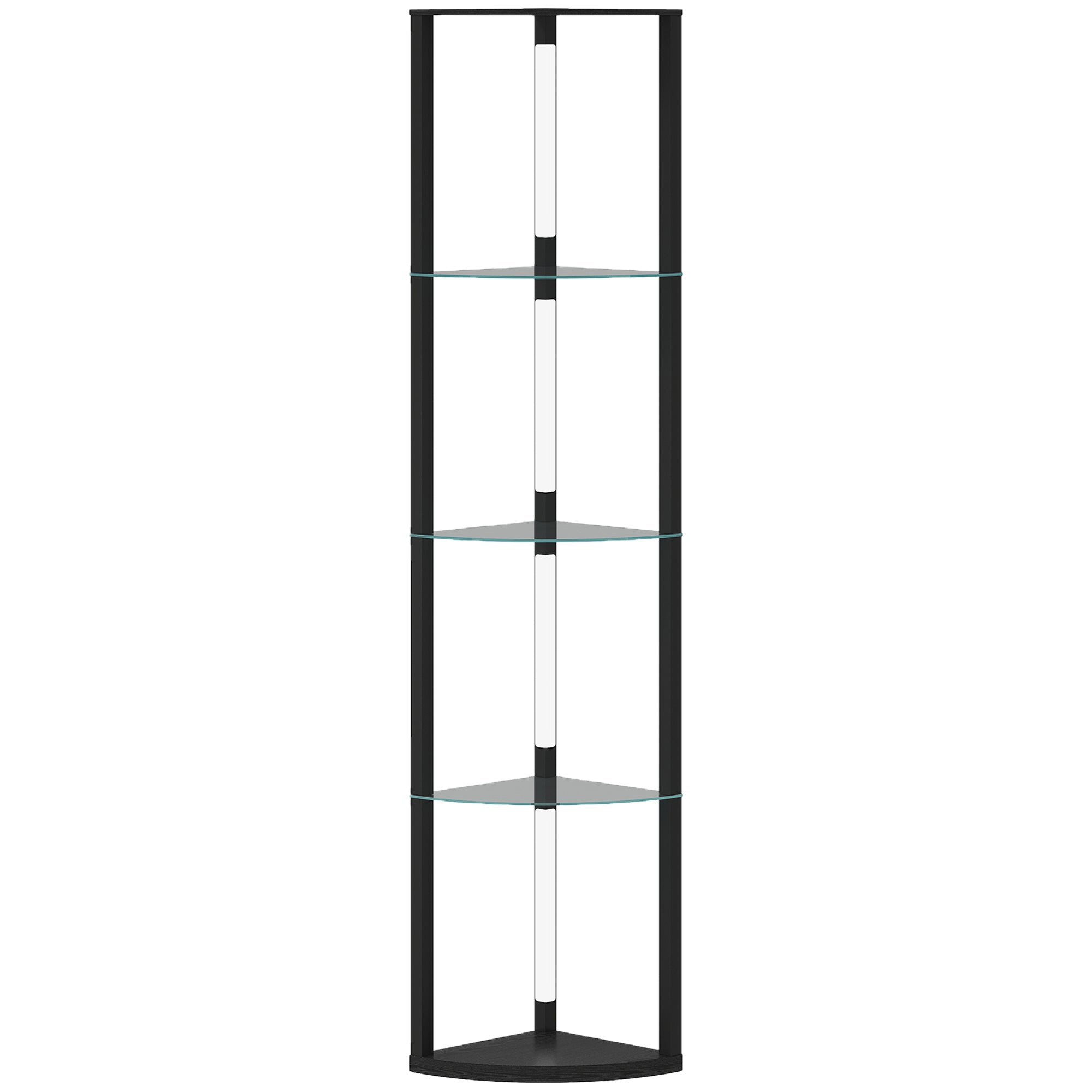 LED Floor Lamp with Shelves, Dimmable Standing Lamp with Foot Switch for Living Room, Bedroom, Black