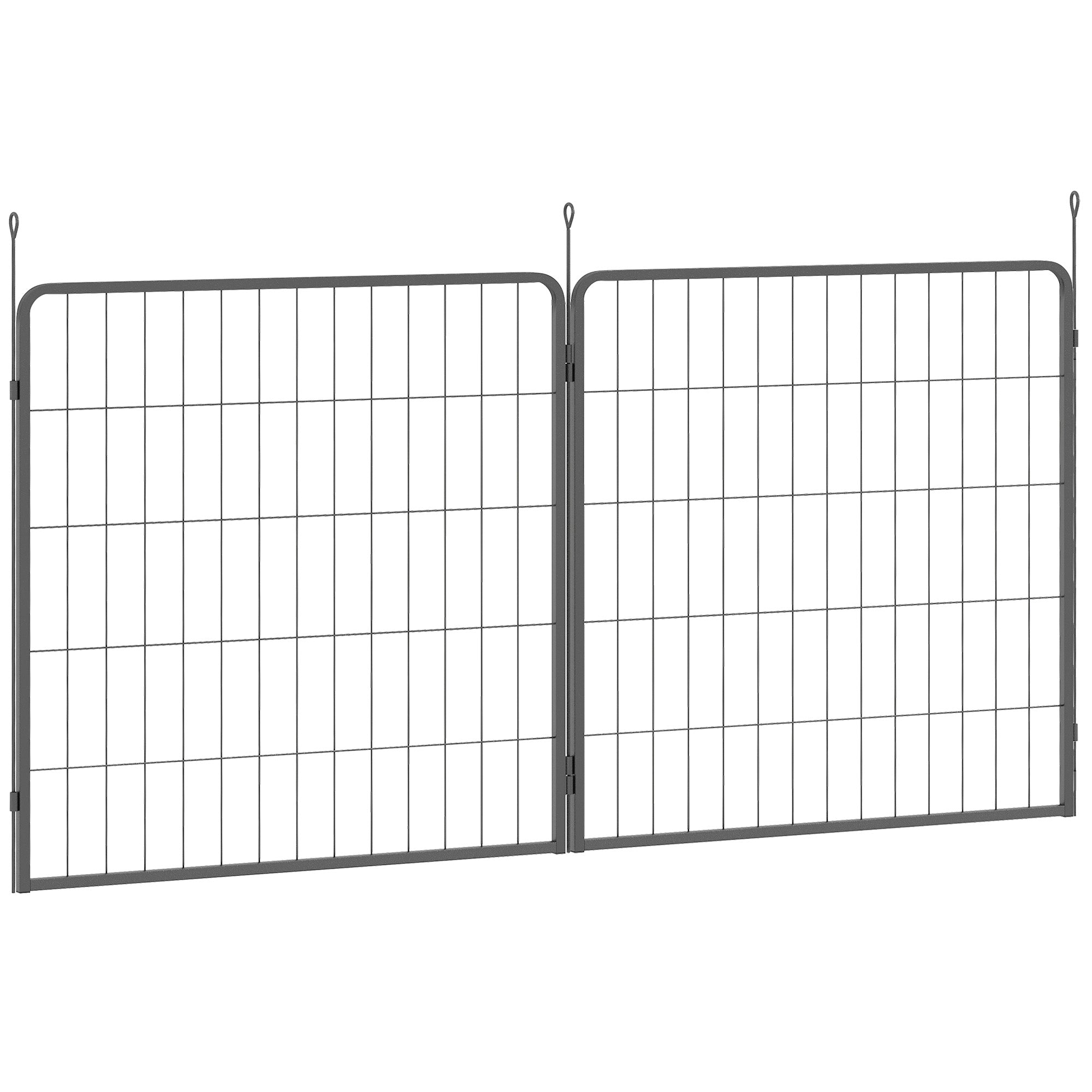 2 Piece 80cm High Dog Pen Expansion Pack with 3 Stakes for Small and Medium Dogs - Black