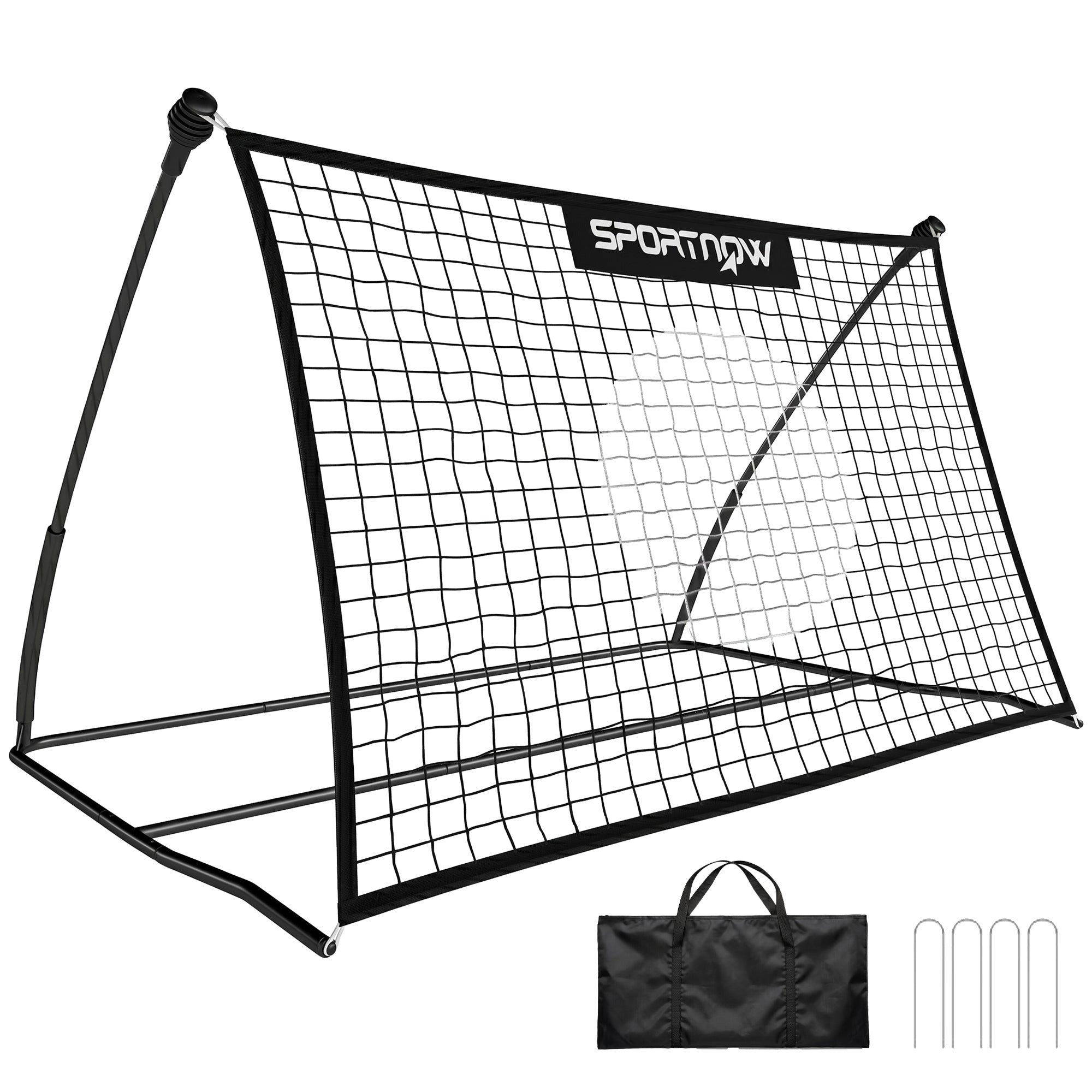 Football Rebounder Net, Portable Kickback Football Rebounder Net with Carry Bag and Ground Stakes