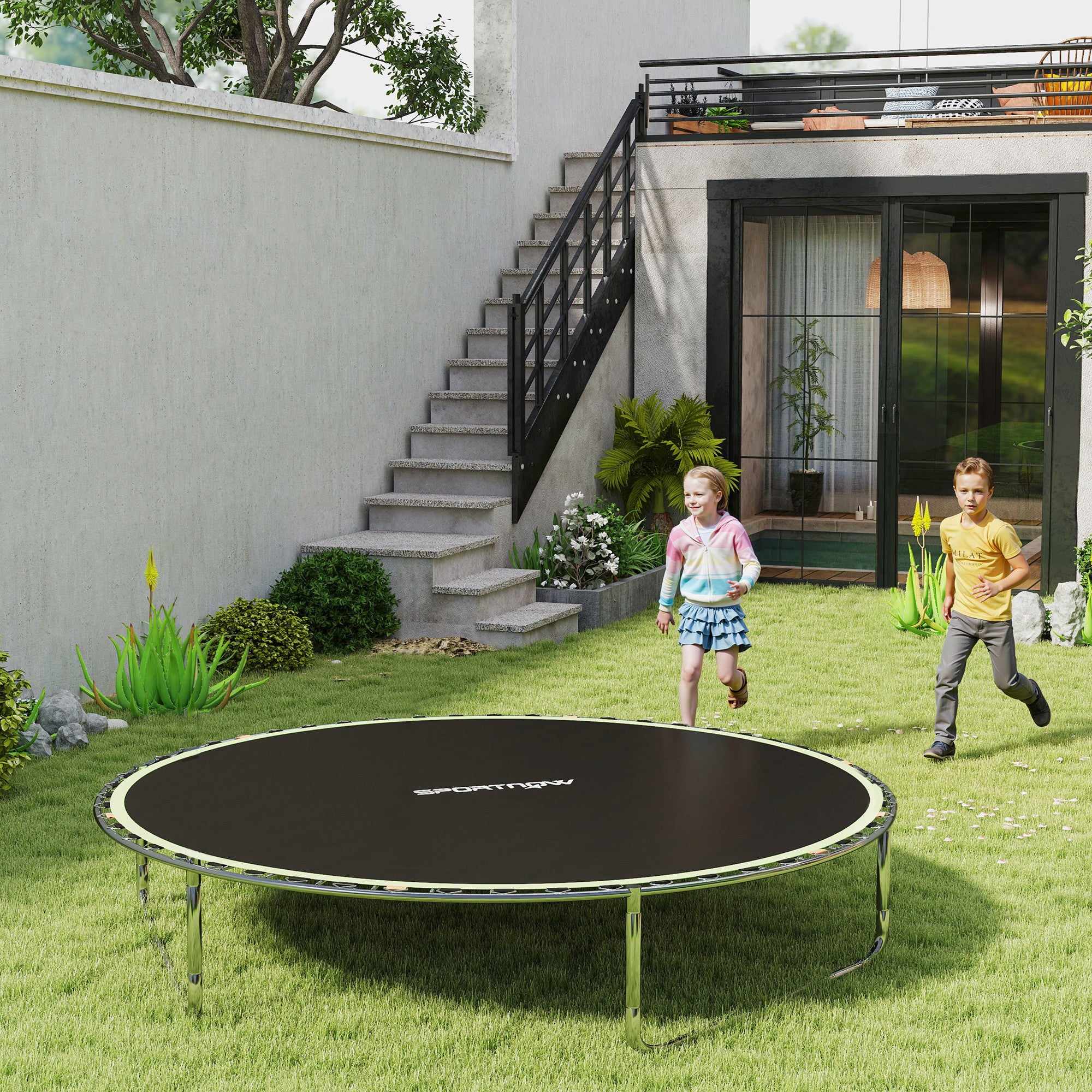 Trampoline Replacement Mat with Spring Pull Tool, 42 V-Hooks, for 8ft Trampoline using 14cm Springs, Green