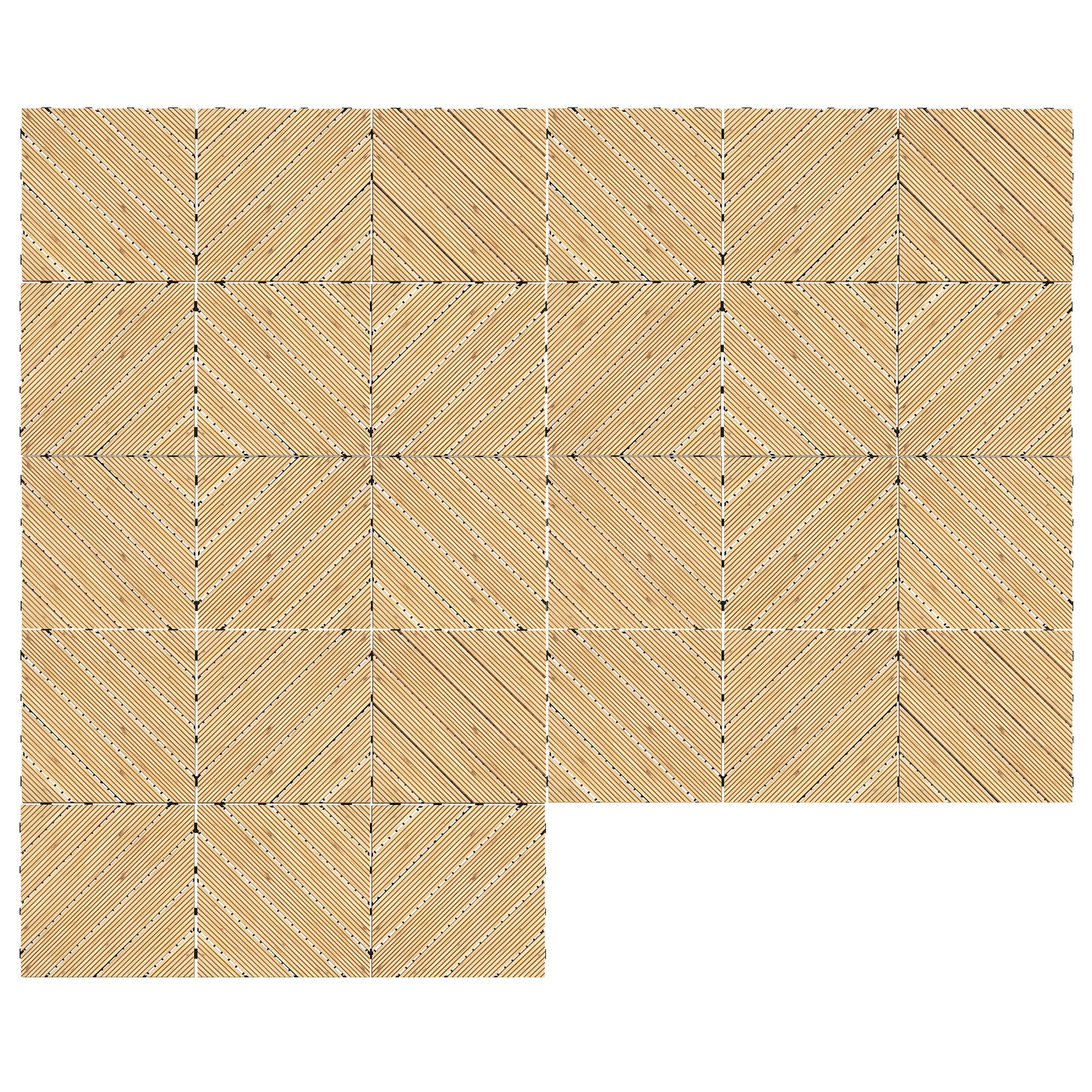 27 Pcs Wooden Interlocking Decking Tiles, 30 x 30 cm Anti-slip Outdoor Flooring Tiles, 0.81Ž¡ per Pack, All Weather Use for Patio, Balcony, Terrace, Hot Tub, Yellow