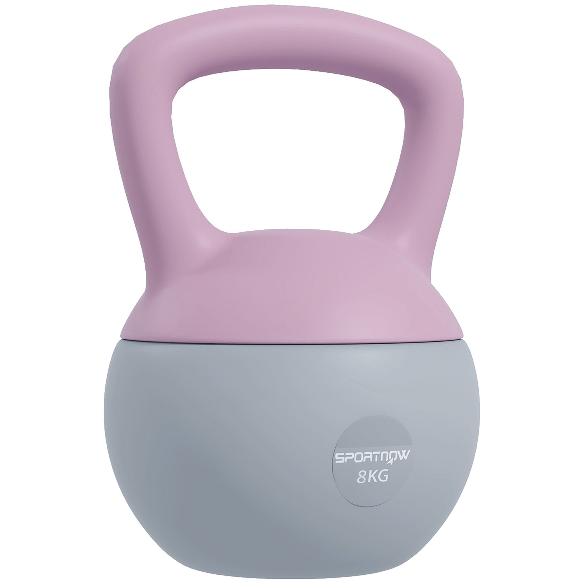 Soft Kettlebell, 8kg Kettle Bell with Non-Slip Handle for Home Gym Weight Lifting and Strength Training, Purple and Grey