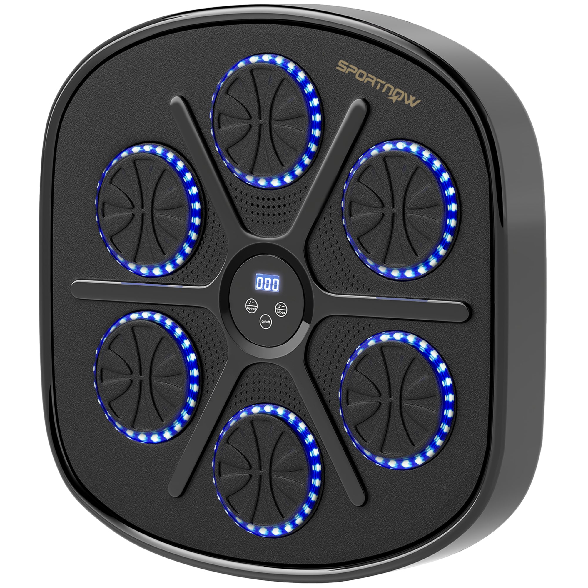 Music Boxing Machine, Smart Bluetooth Boxing Machine Wall Mounted with 9 Speeds & Modes, LED Lights and Gloves, Punching Pad for Adults, Black