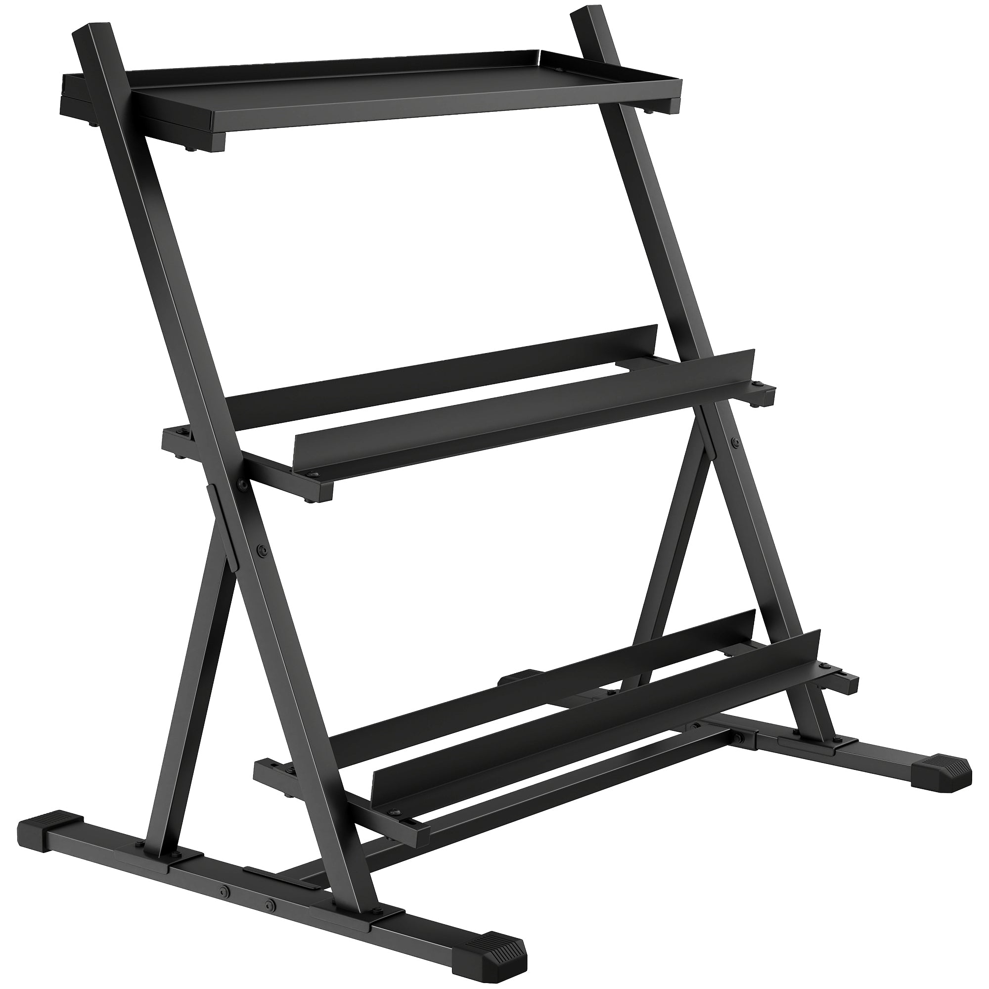 3-Tier Adjustable Dumbbell Rack, Heavy-Duty Weight Rack for Dumbbells, Kettlebells and Multiple Balls, Space-Saving Weight Storage Stand for Home Gym, 200 KG Capacity