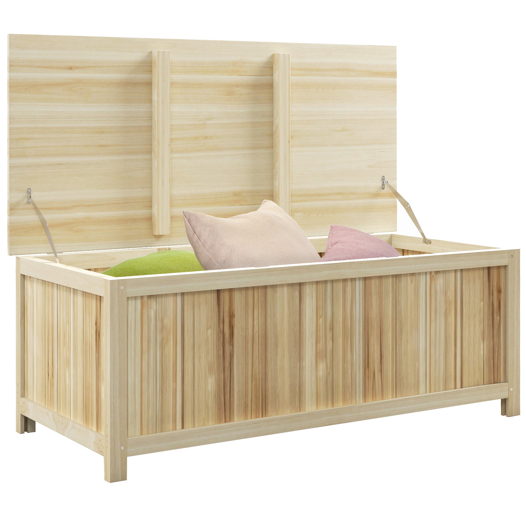 172 Litre Outdoor Storage Box, Wooden terrace Box Garden Storage Container, Natural