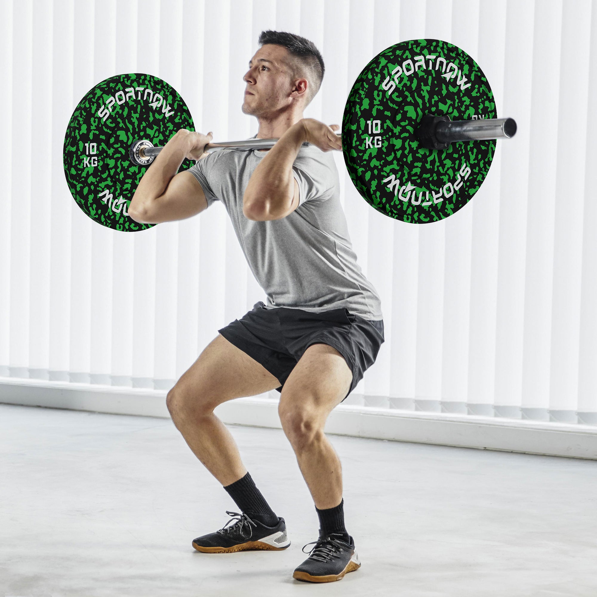 Olympic Weight Plates Set, Solid Rubber Bumper Plates Weights Discs with 2"/5cm Holes, for Home Gym Weight Lifting Strength Training, 2 x 10kg