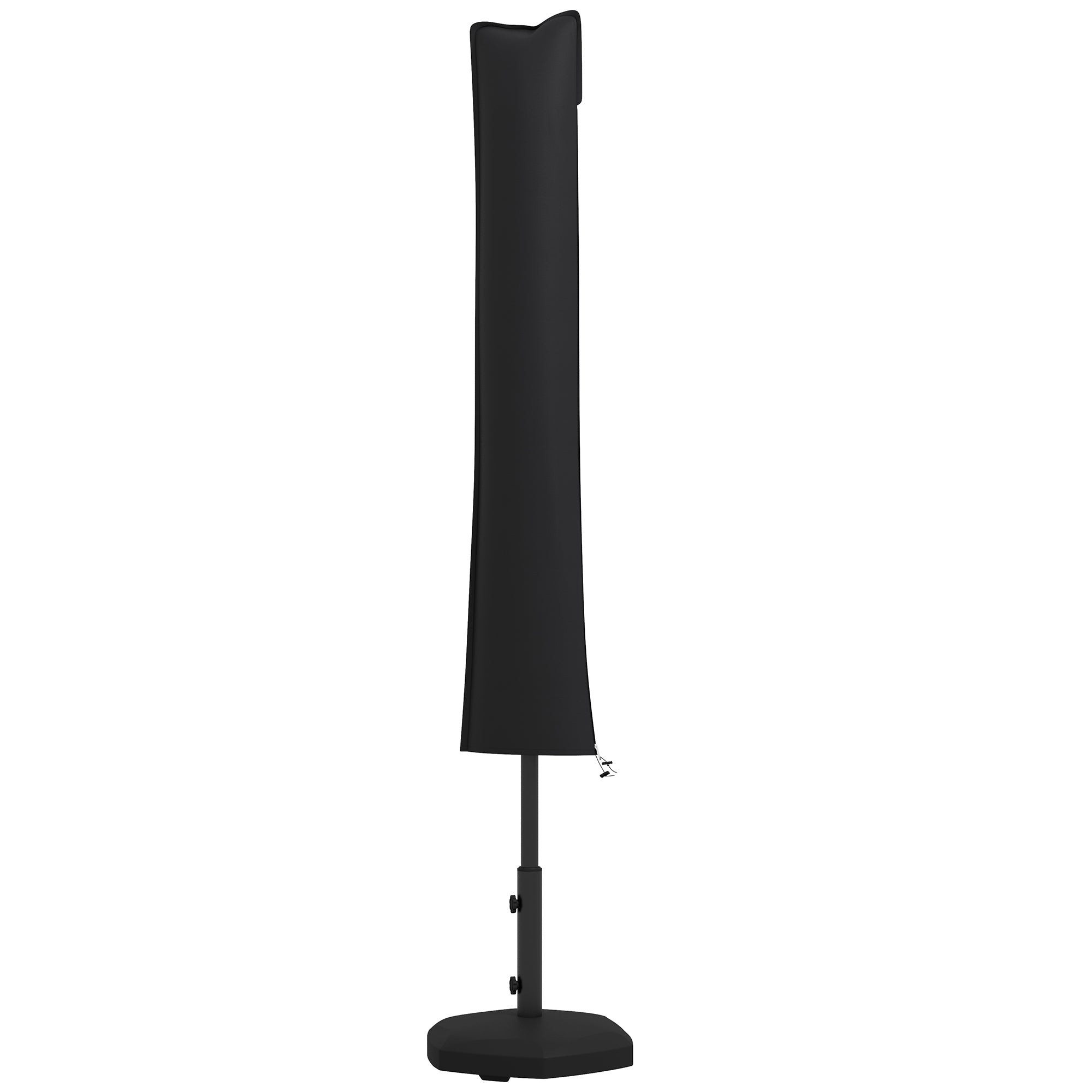 Waterproof Outdoor Parasol Cover with Zipper and Buckle 420D Oxford Fabric - Black