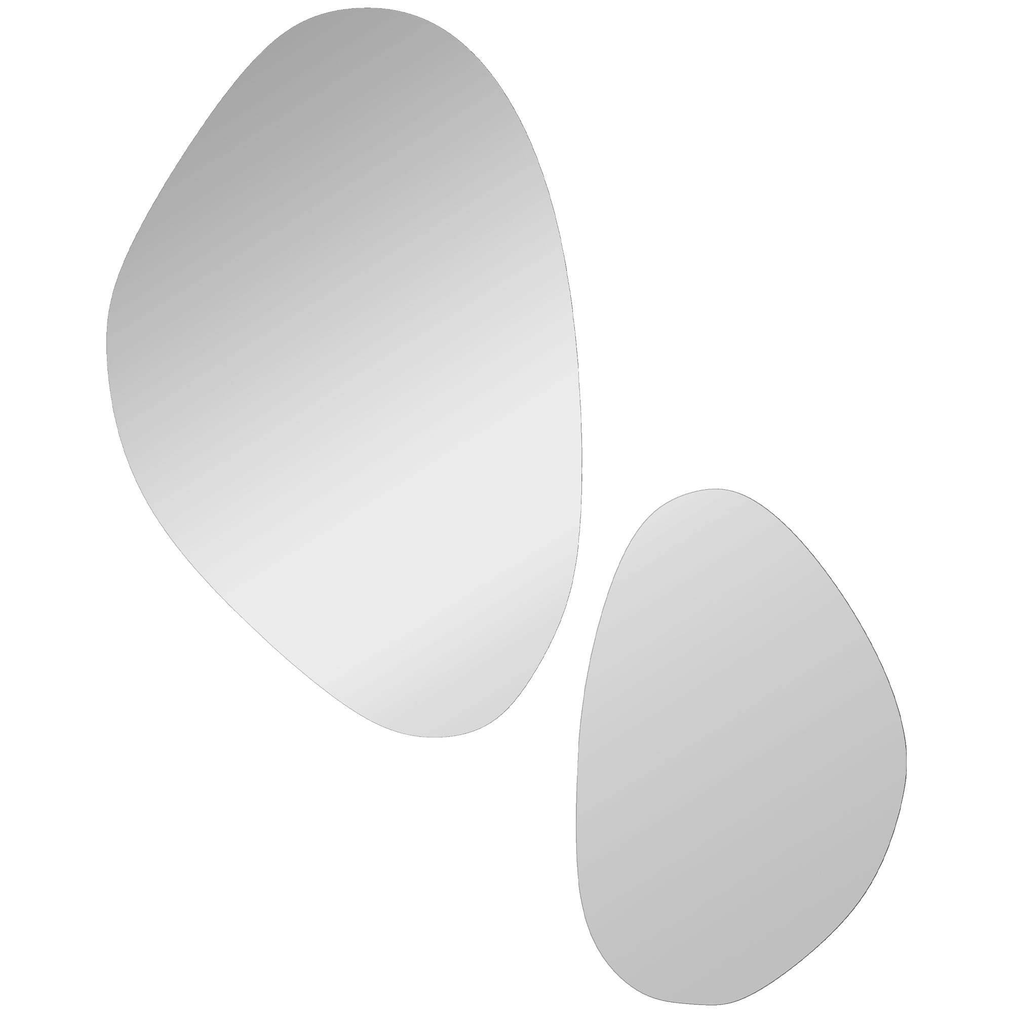 Set of 2 Pebble-Shaped Wall Mirror - Black