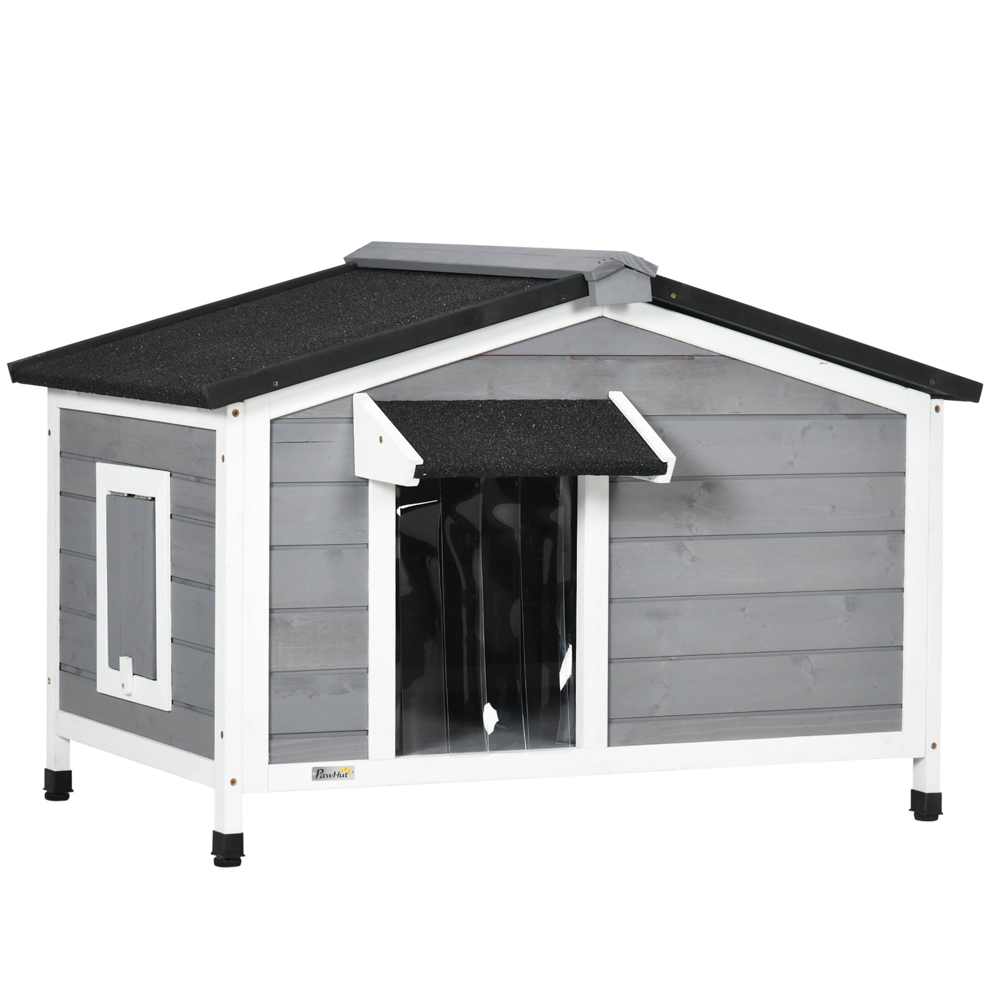 Wooden Small Dog Kennel 65H x 97L x 72W cm for Outside - Grey