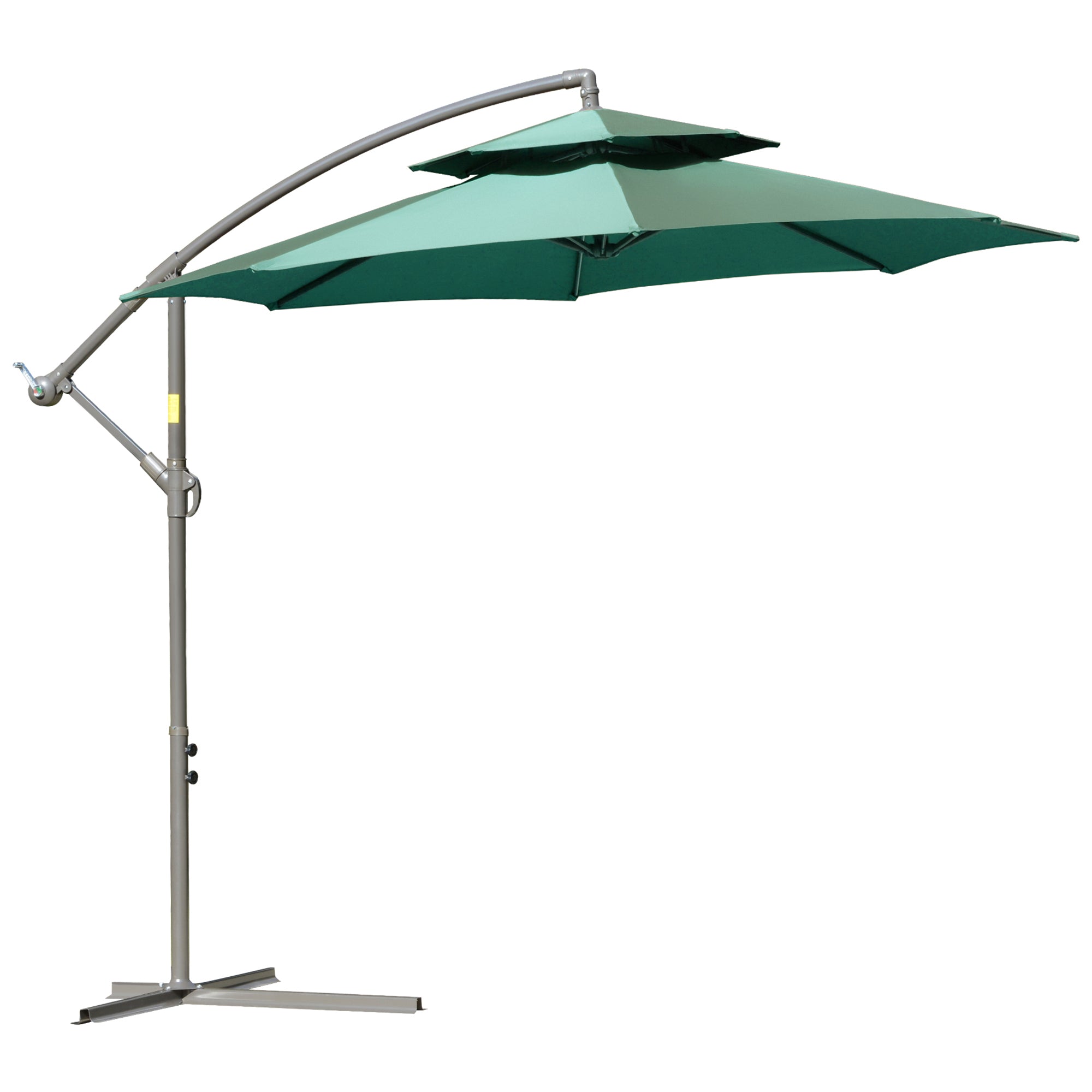 2.7m Banana Parasol Cantilever Umbrella with Crank Handle Green