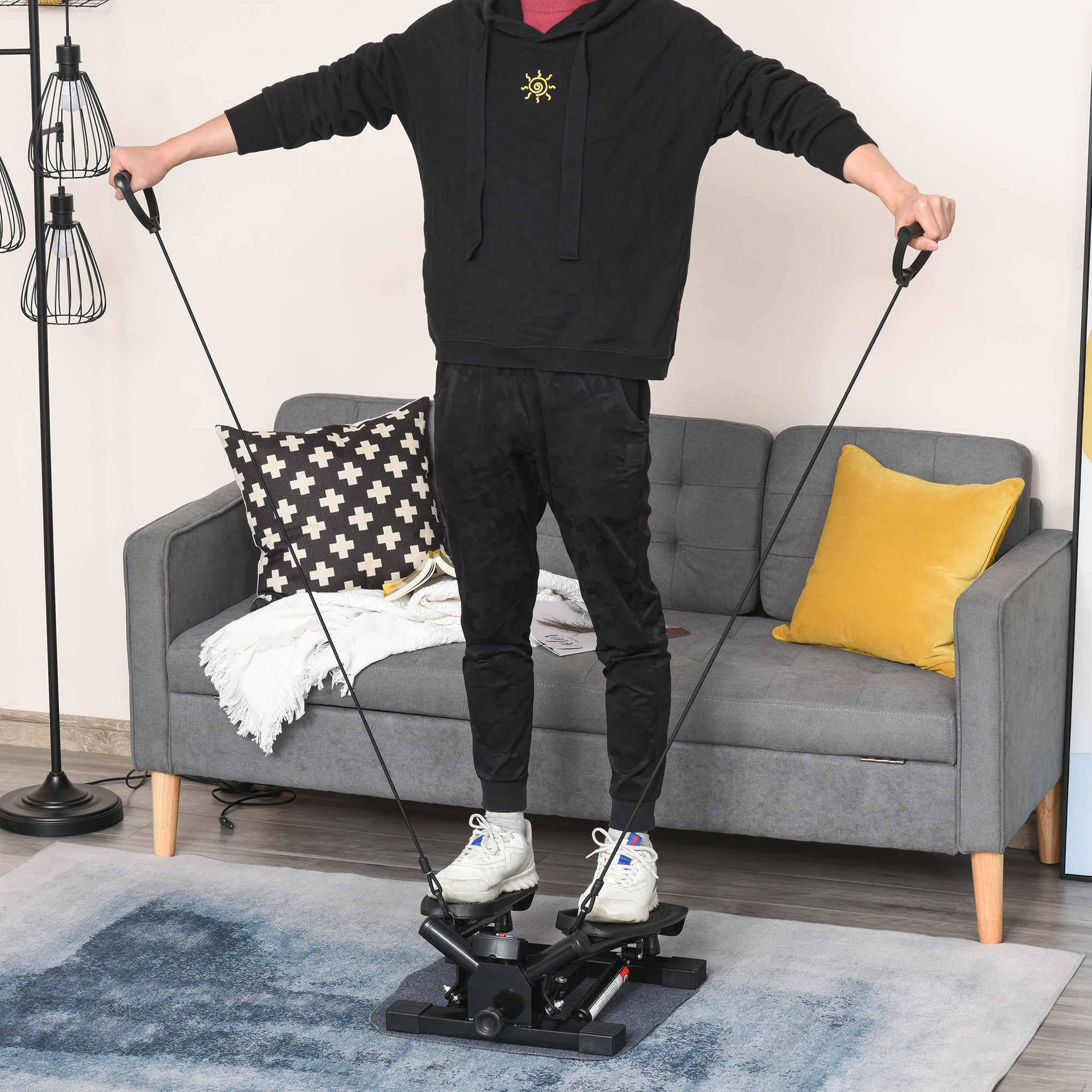 Mini Stepper Exercise Stepper Machine Legs Arms Thigh Toner Toning Machine Workout Training Fitness Stair Steps New Black