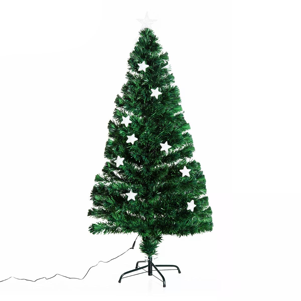 5ft Fibre Optic Artificial Christmas Tree with Star LED Lights - Green