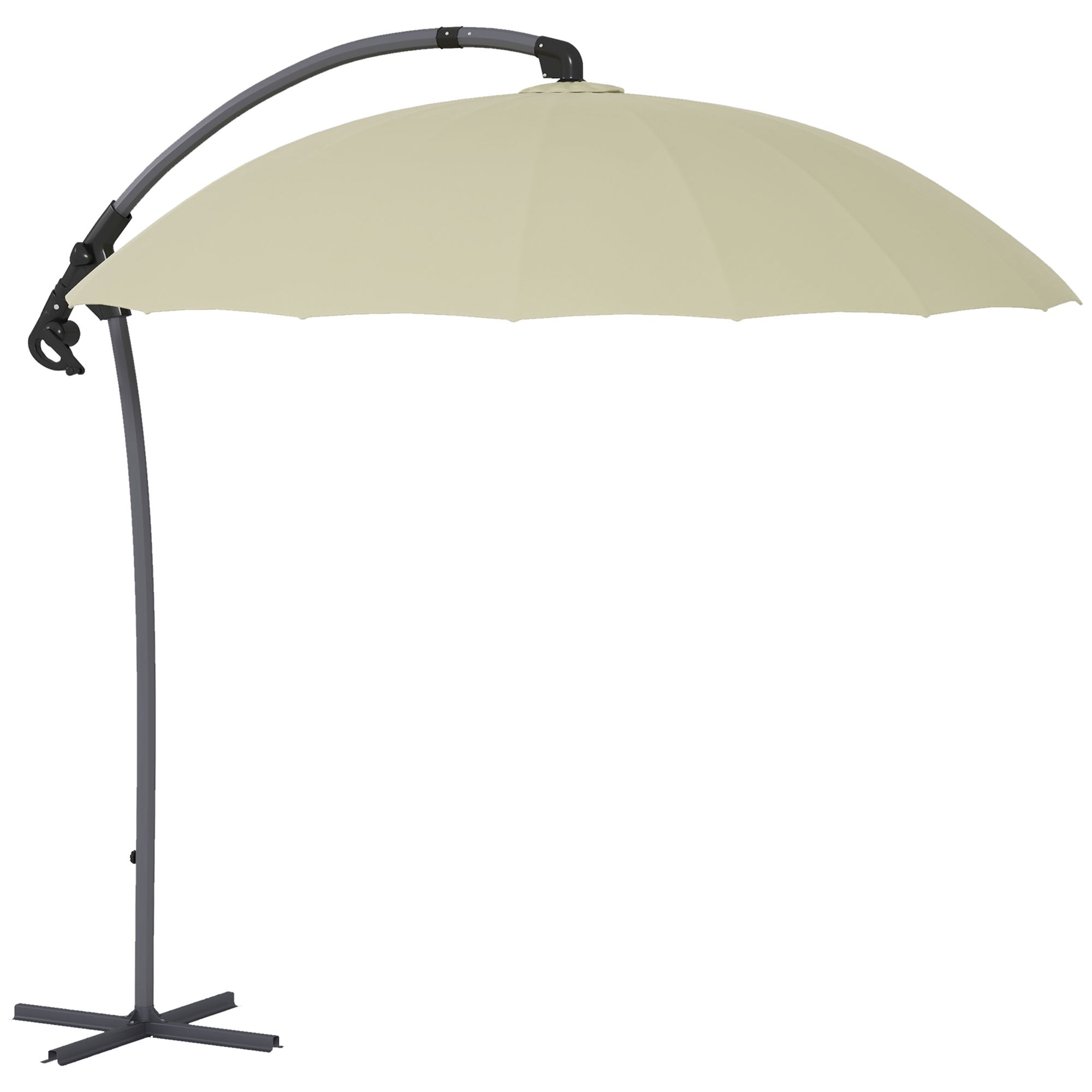 2.7m Cantilever Garden Parasol with Cross Base - Beige