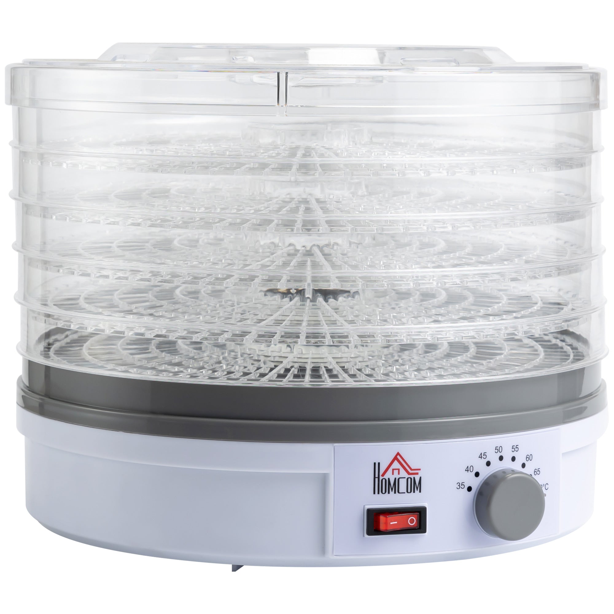 5 Tier Food Dehydrator with Adjustable Temperature Control - White
