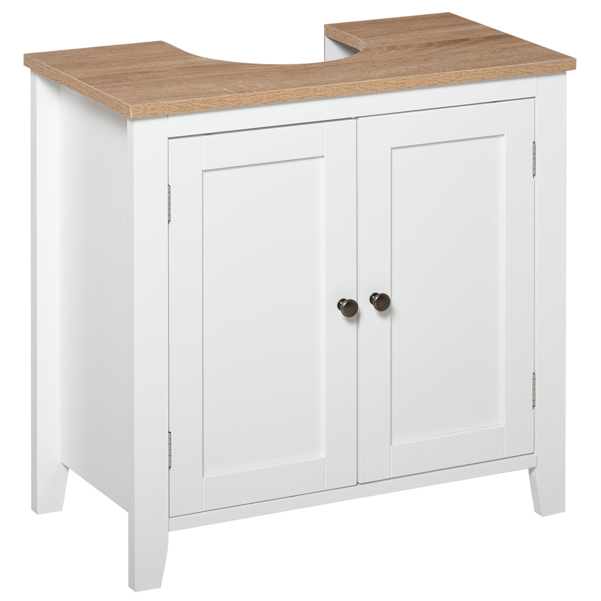 Space Saving Bathroom Sink Cabinet with Adjustable Shelf - White