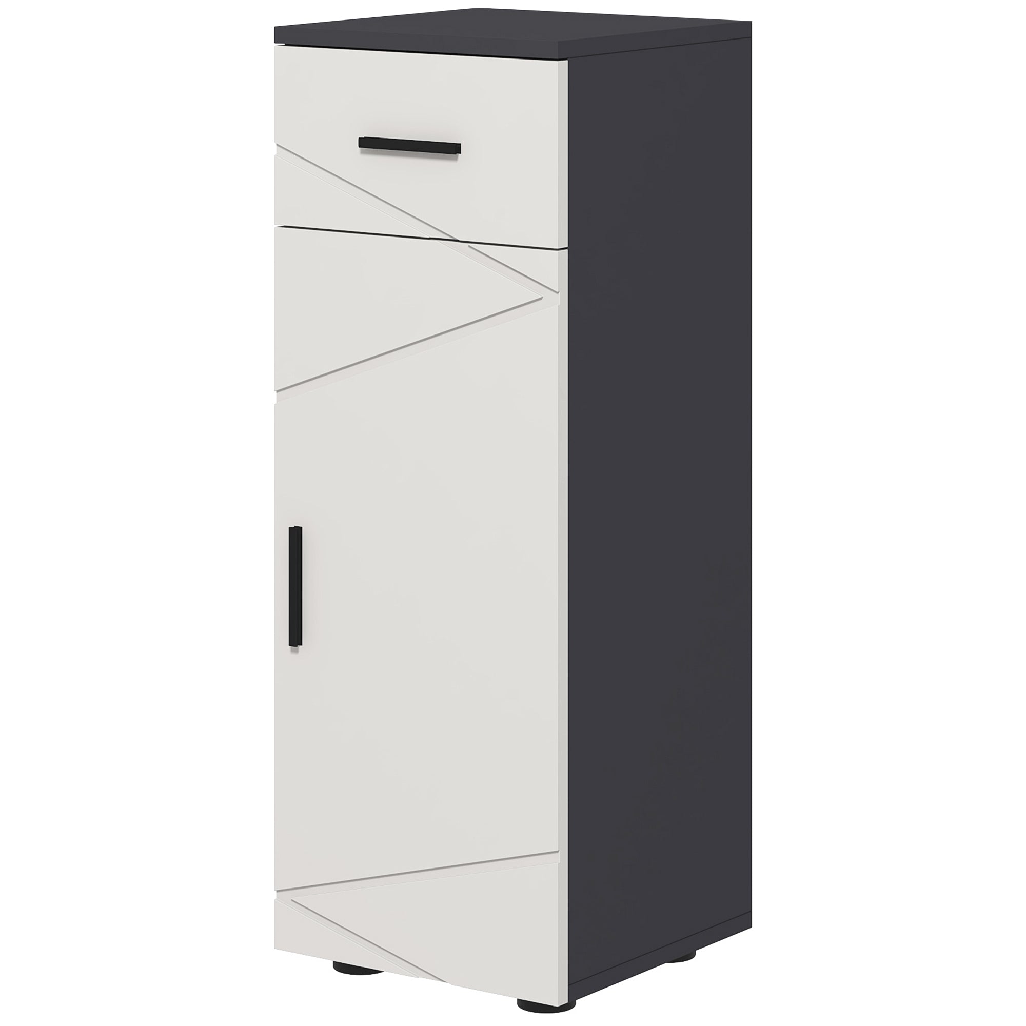 Slim Bathroom Storage Cabinet with Adjustable Shelf - Grey