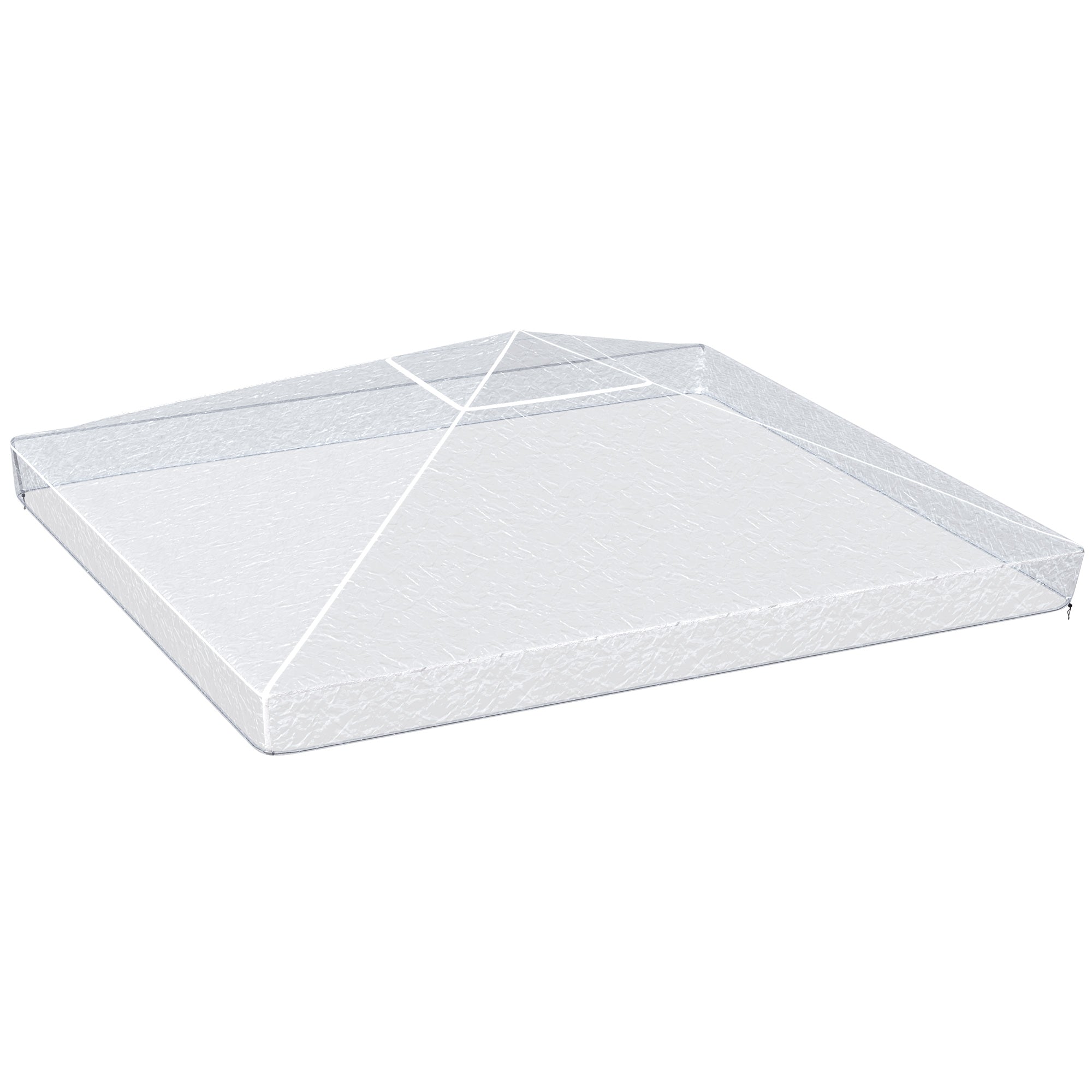3 Piece Waterproof 3x3 Metre Gazebo Cover with Secure Pull Cord - Clear
