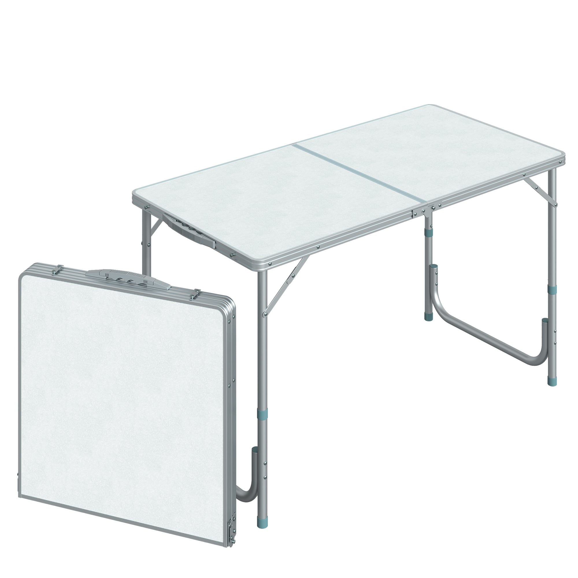 Portable Folding Aluminium BBQ Table for Camping and Picnics Silver