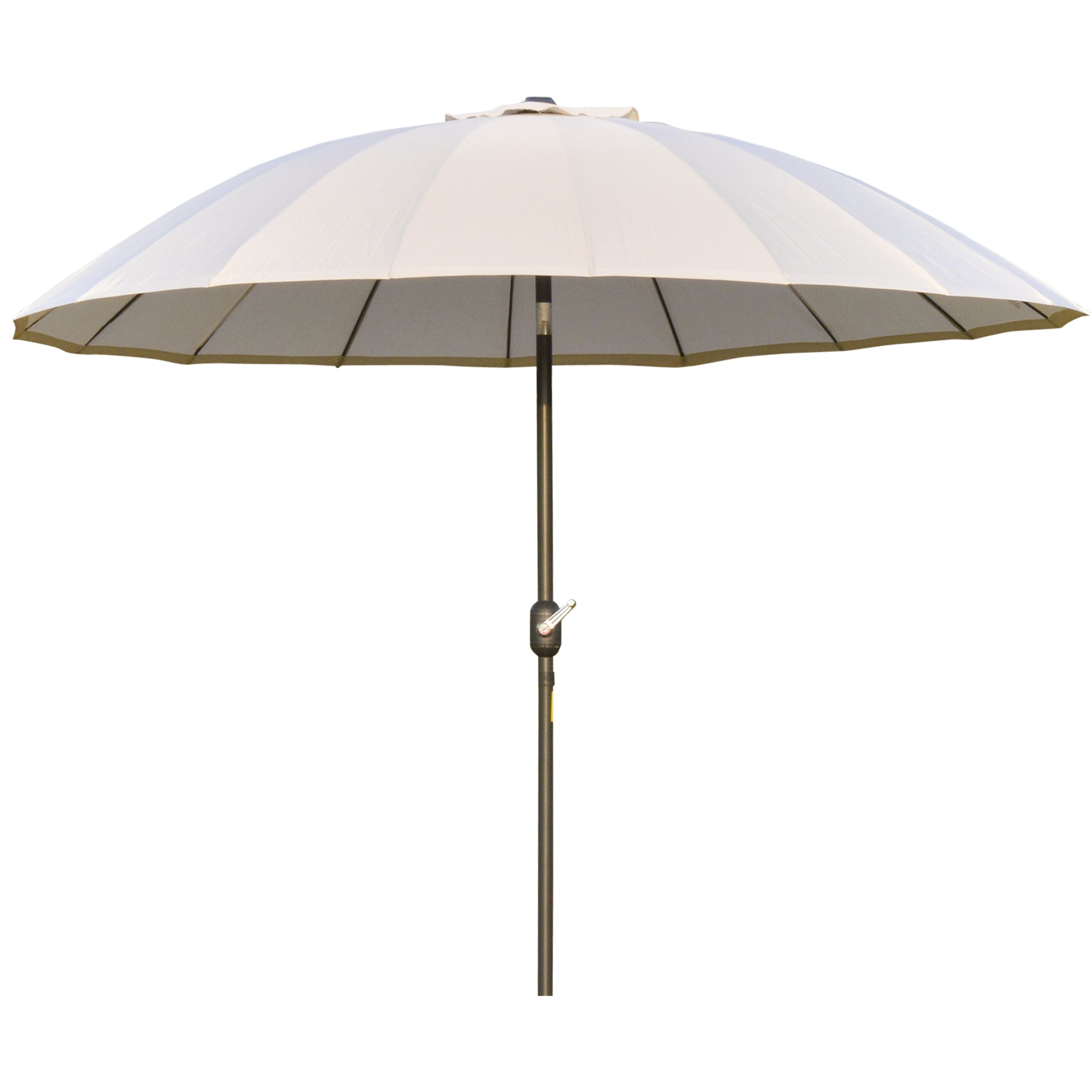 255cm Outdoor Patio Parasol with Push Button Tilt and Fibreglass Ribs White