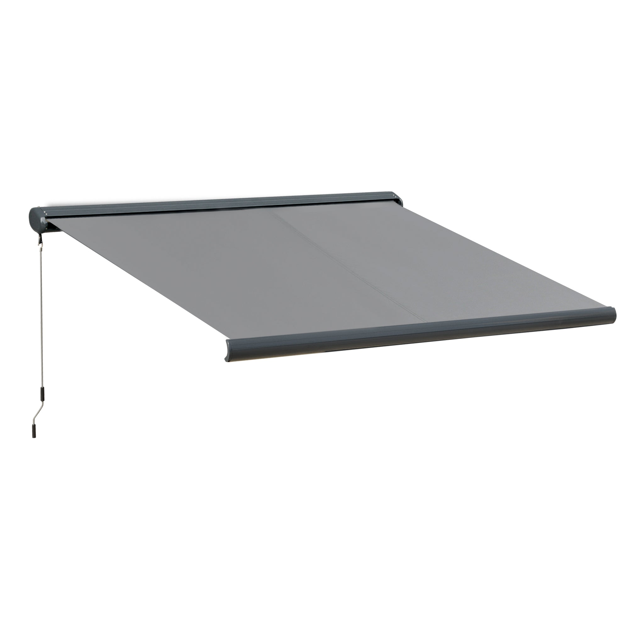 Electric Retractable Awning 350x300cm with Remote Control & LED Strip - Grey