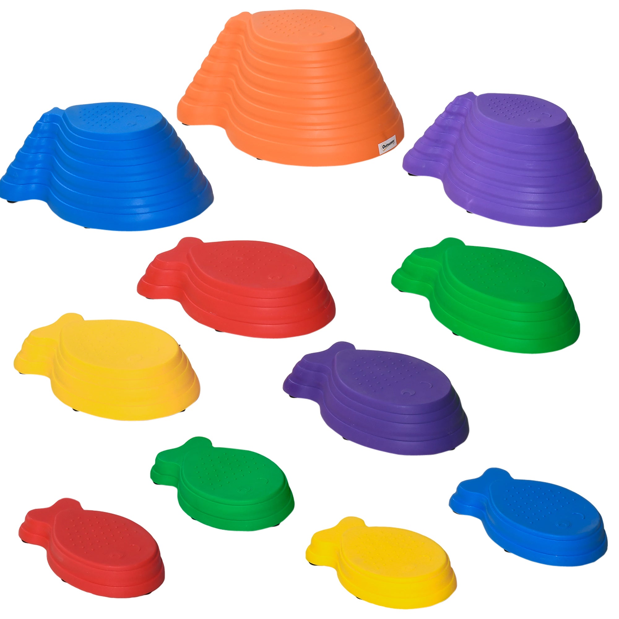 11 Piece Kids Balance Stepping Stones Set - Non-Slip Multicoloured