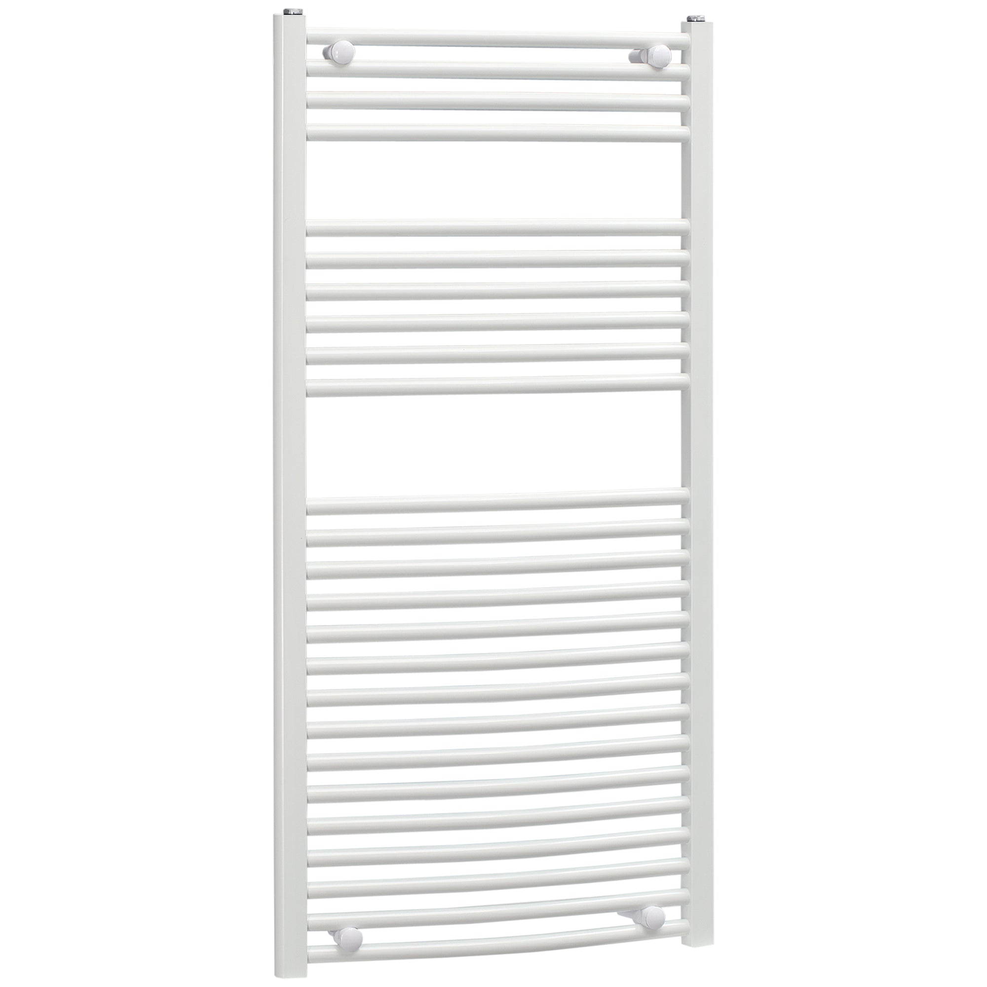 Straight Heated Towel Rail, Hydronic Bathroom Ladder Radiator Towel Warmer For Central Heating 600mm x 1200mm, White
