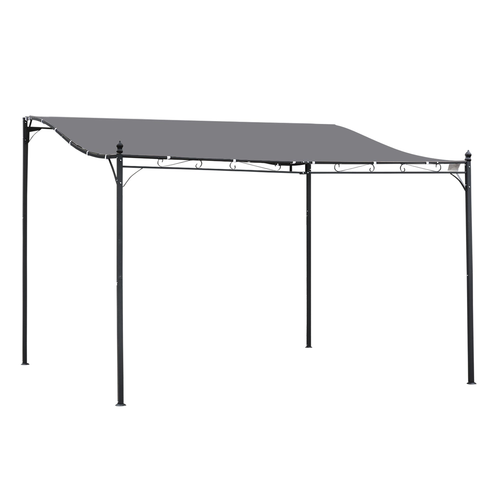 Durable Metal Garden Gazebo with Rust Resistant Frame - Grey