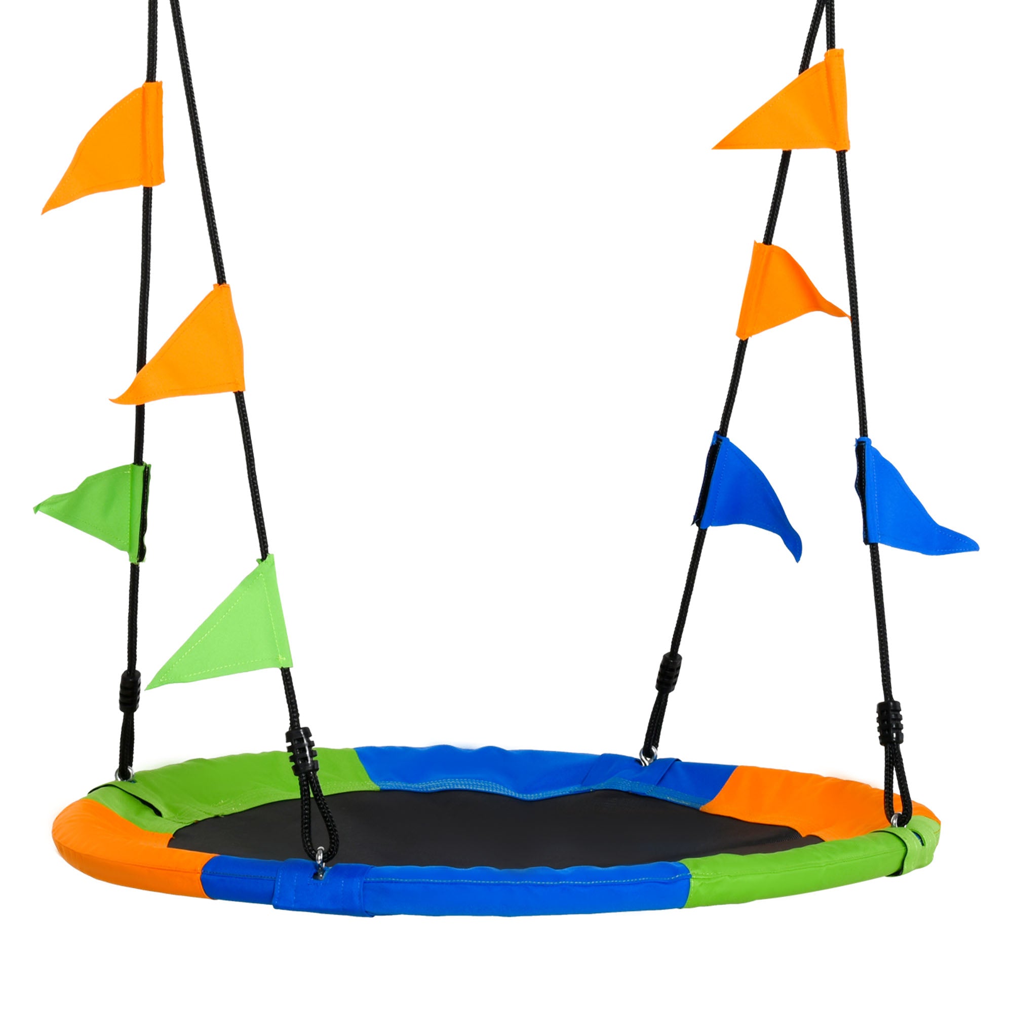 1 Piece Kids Saucer Tree Swing Set with Adjustable Rope Steel Frame