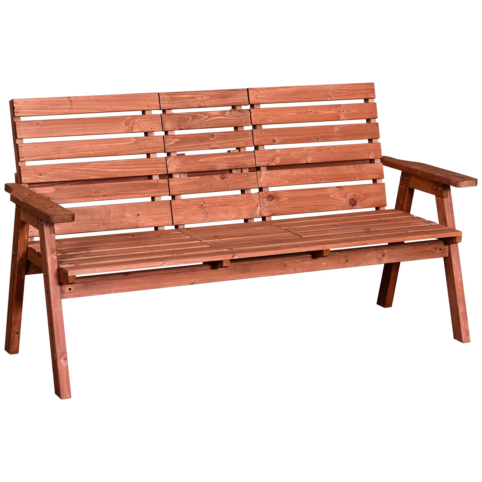 3 Seater Convertible Garden Bench with Middle Table Fir Wood - Natural
