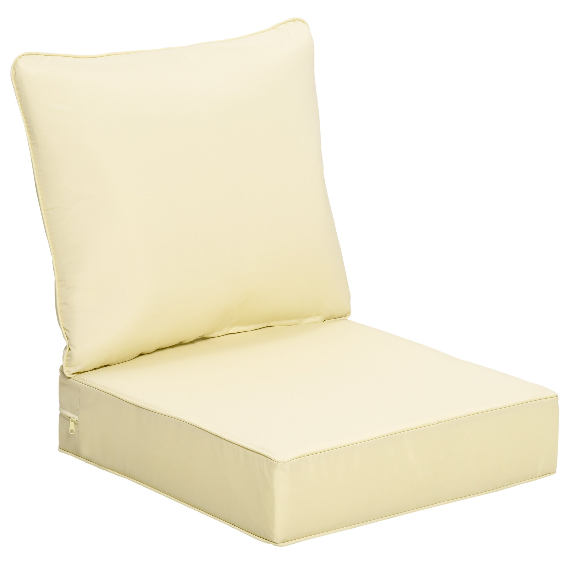 2 Piece Outdoor Patio Cushion Set with Thick Olefin Covers - Grey