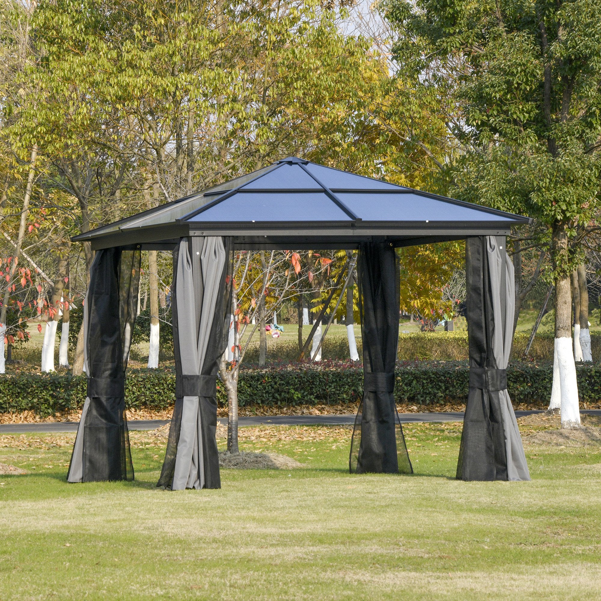 3 x 3 Metre Aluminium Frame Gazebo with UV Resistant Roof and Mosquito Netting