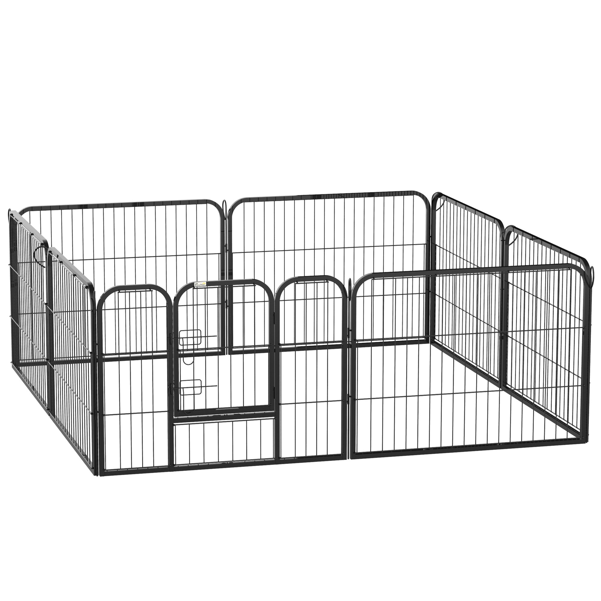 Steel 8 Panel Dog PlayPen for Small Dogs - Black