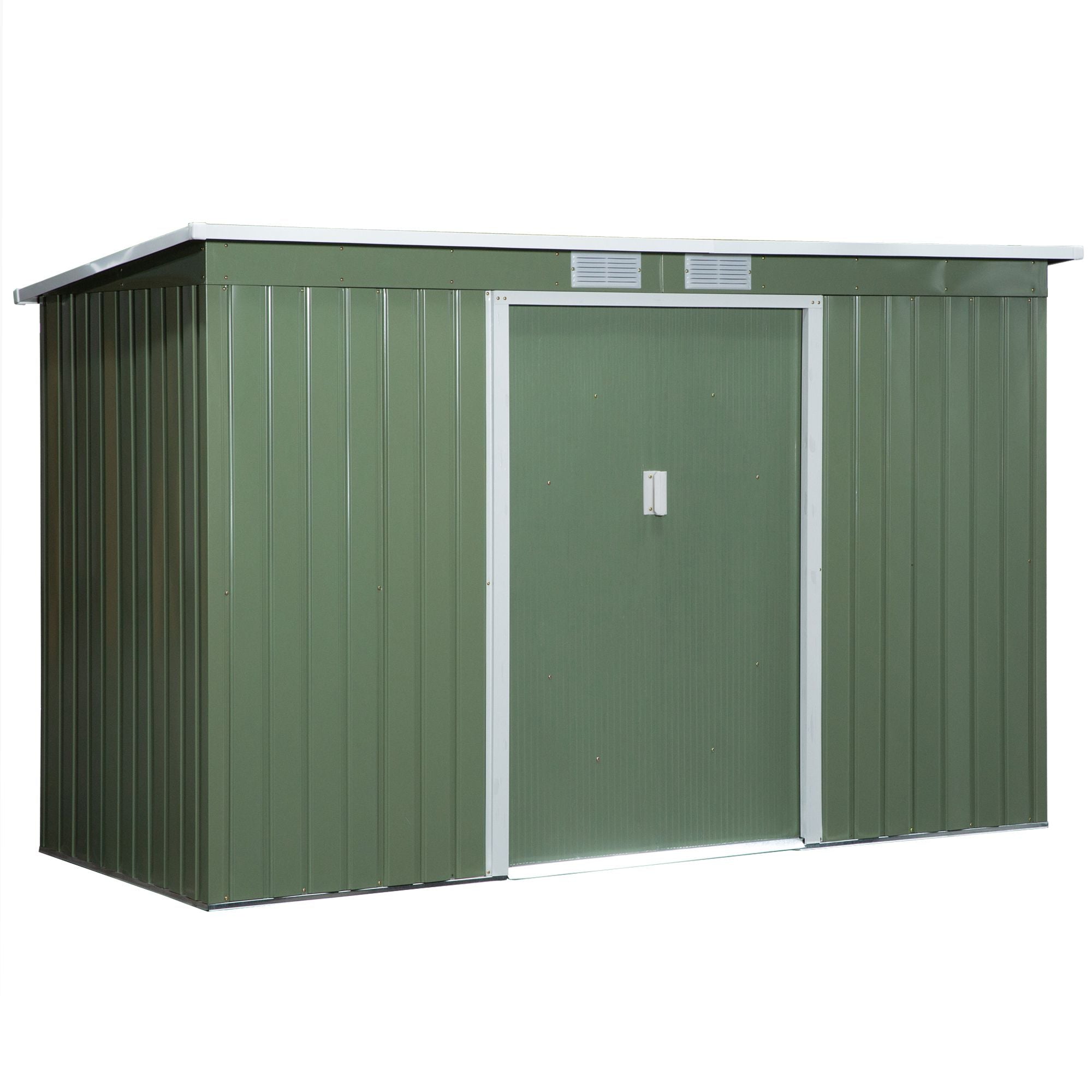 9 x 4.5 Ft Metal Garden Storage Shed with Ventilation - Light Green