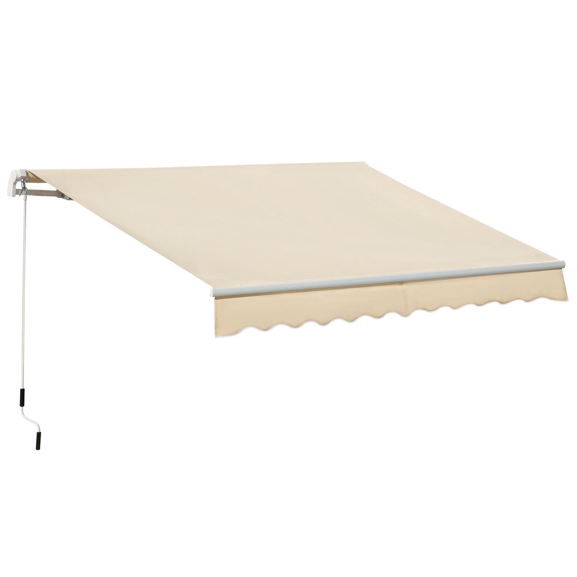 Retractable Manual Garden Awning Canopy - Water Resistant Beige