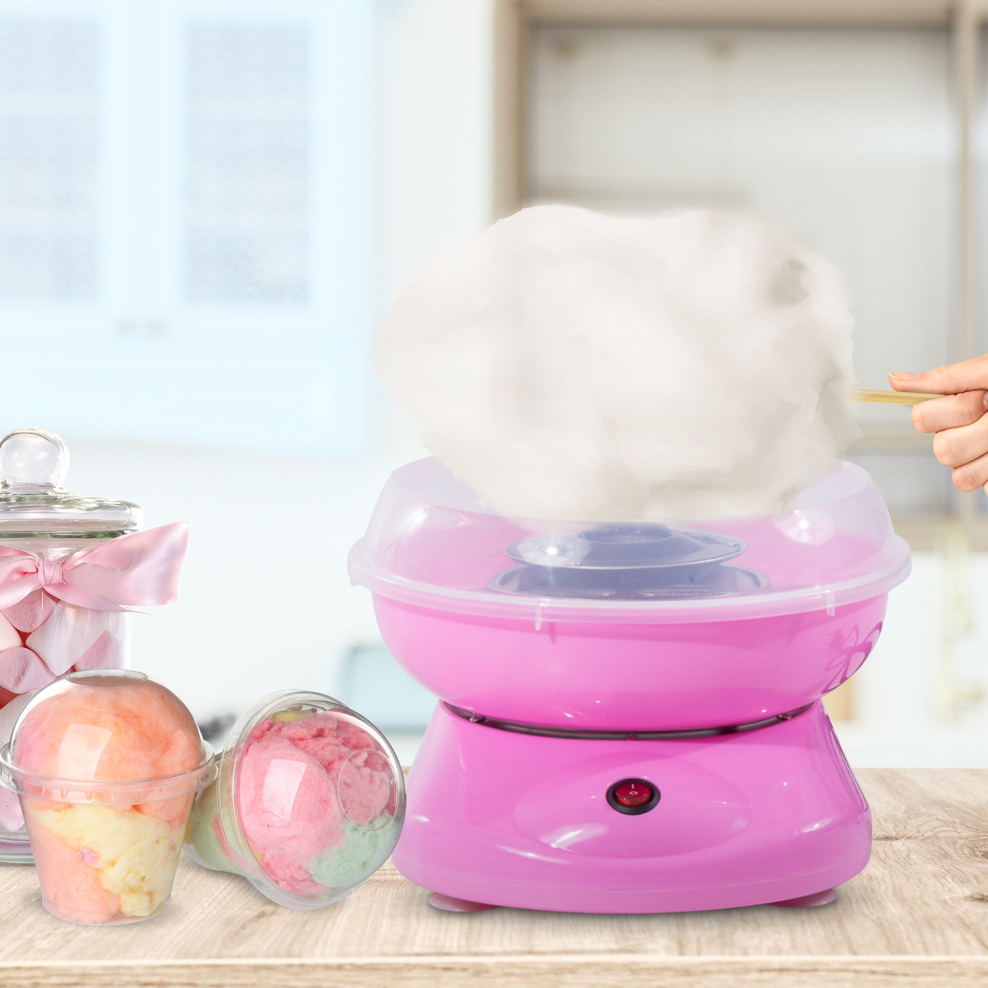 Electric Cotton Candy Machine 450W Stainless Steel Pink