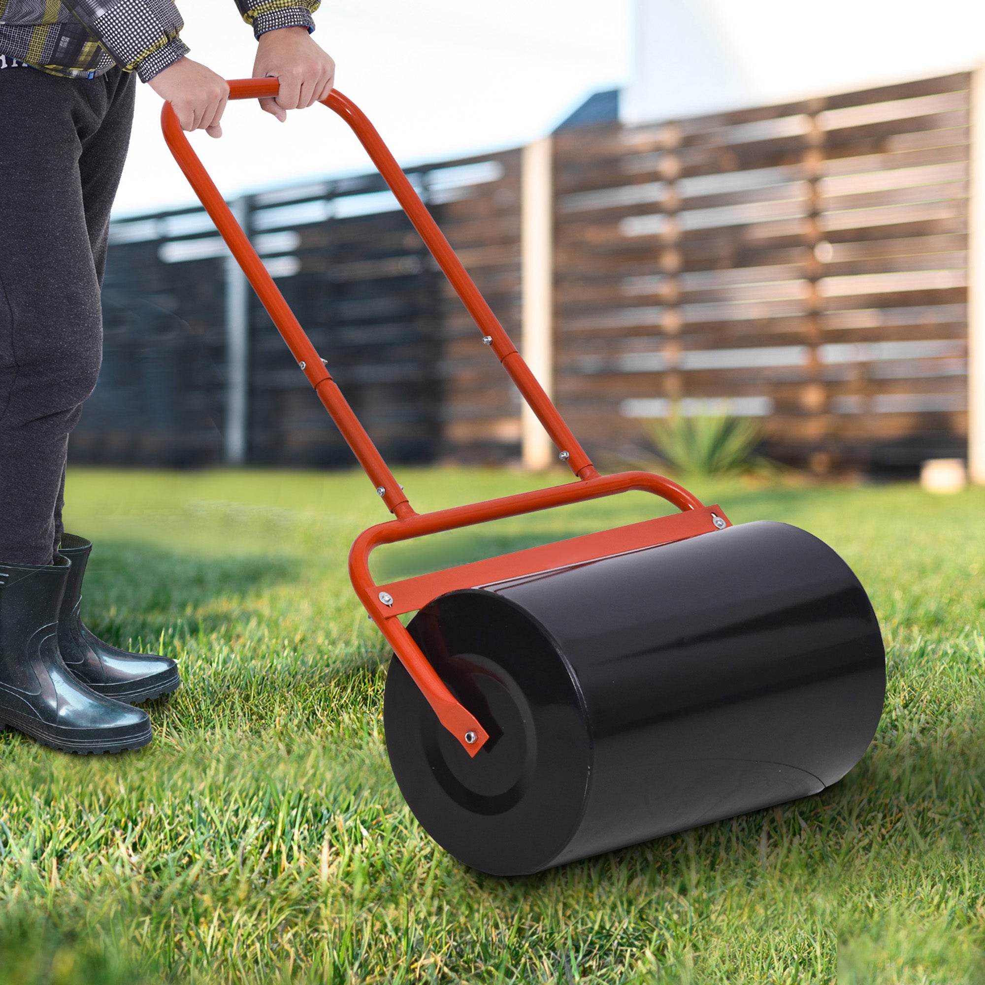 Combination Push Tow Lawn Roller 38L Steel Cylinder - Garden Use