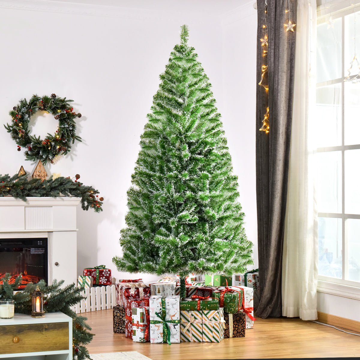 2.1M Christmas Tree with Metal Stand - Green