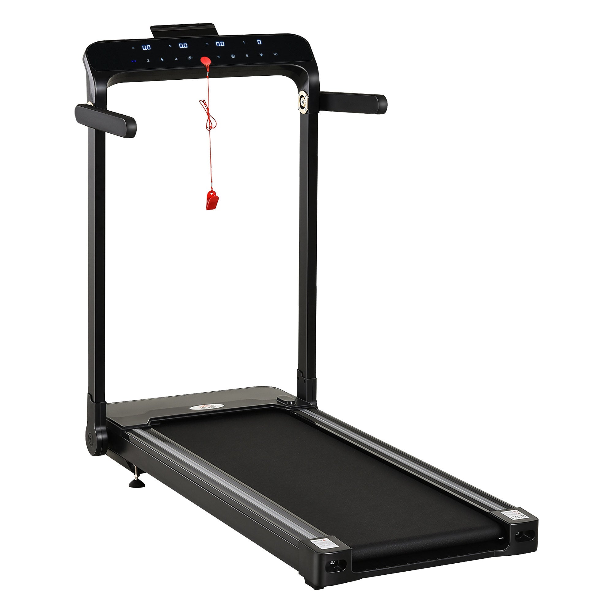600W Foldable Motorised Treadmill with 12 Speed Settings - Black