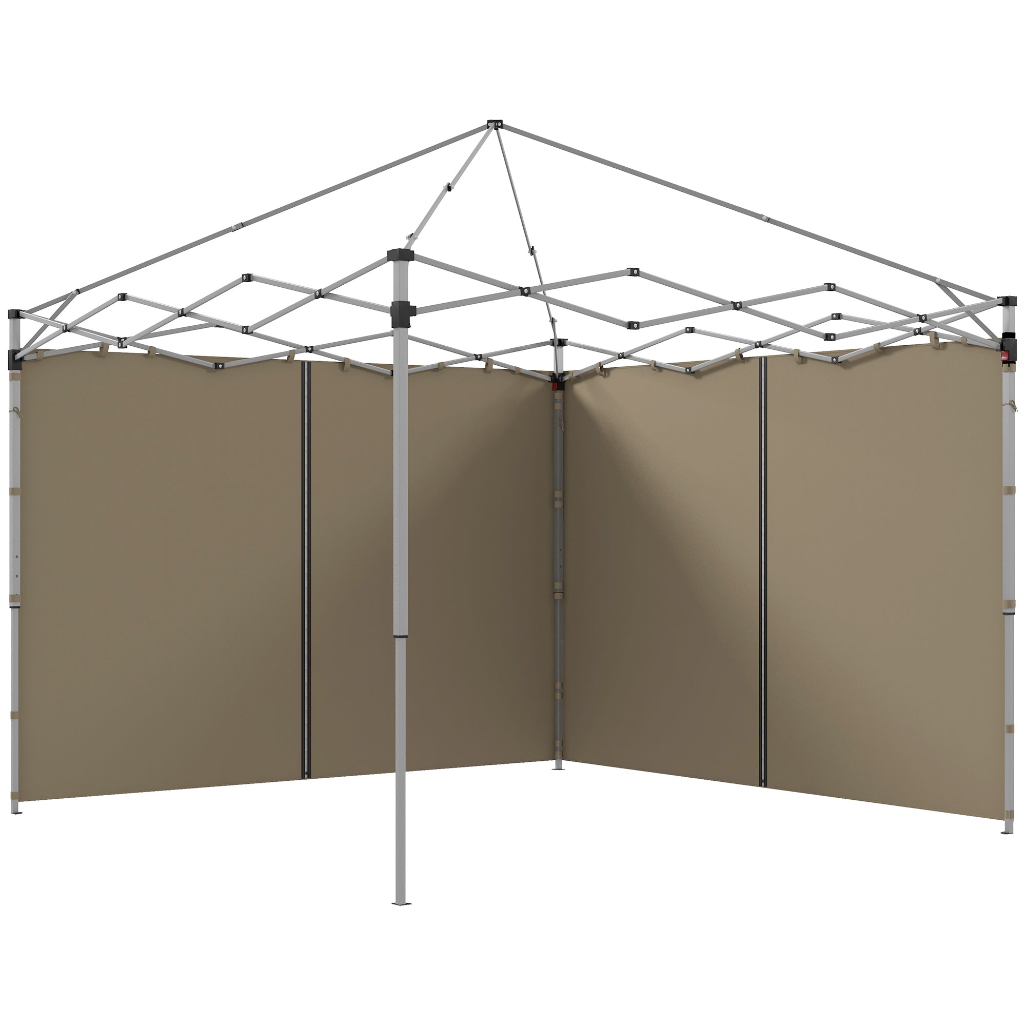 Set of 2 Gazebo Side Panels with Zipped Doors for 3x3m & 3x6m Canopies - Beige