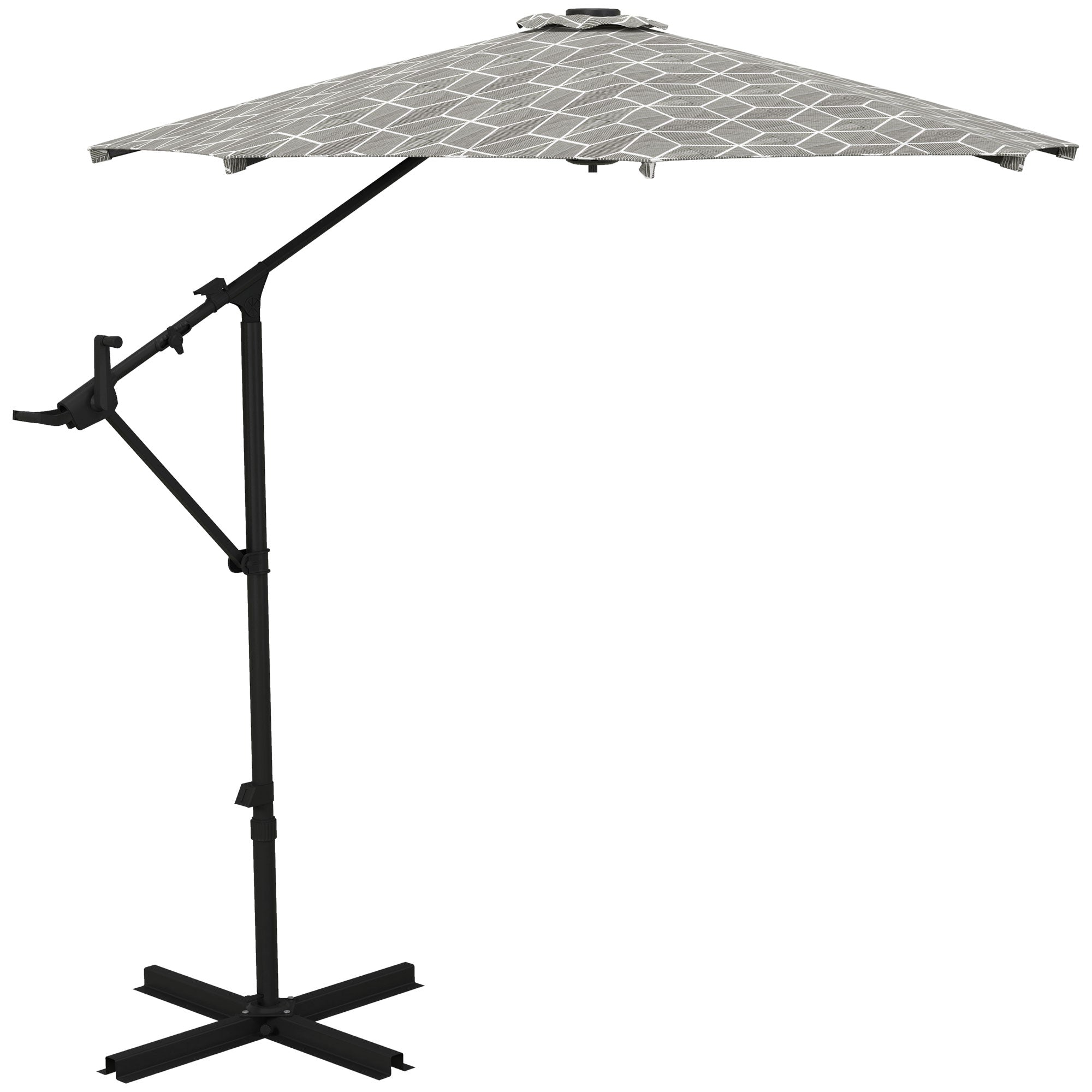 3 Metre Convertible Cantilever And Centre-Post Parasol Set - Steel Base
