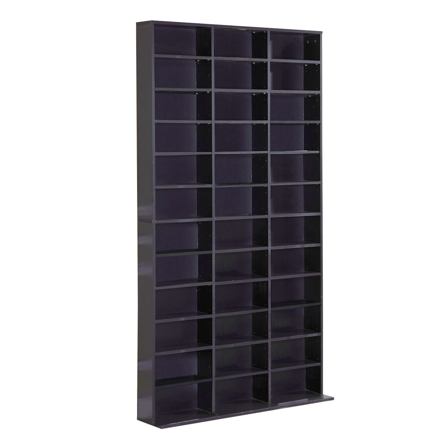 Height-Adjustable CD/DVD Storage Shelf for 1116 CDs 102x24x195 cm - Black