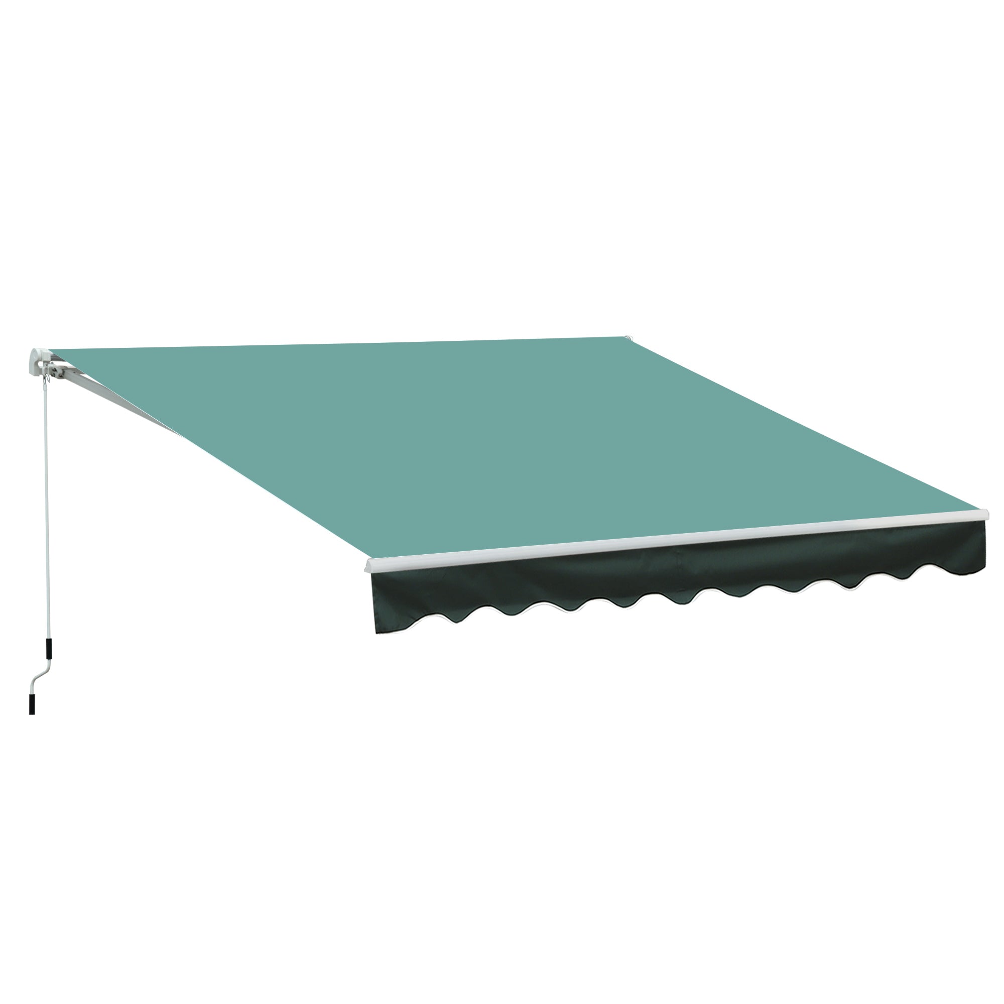 Adjustable Manual Retractable Patio Awning Canopy - Dark Green