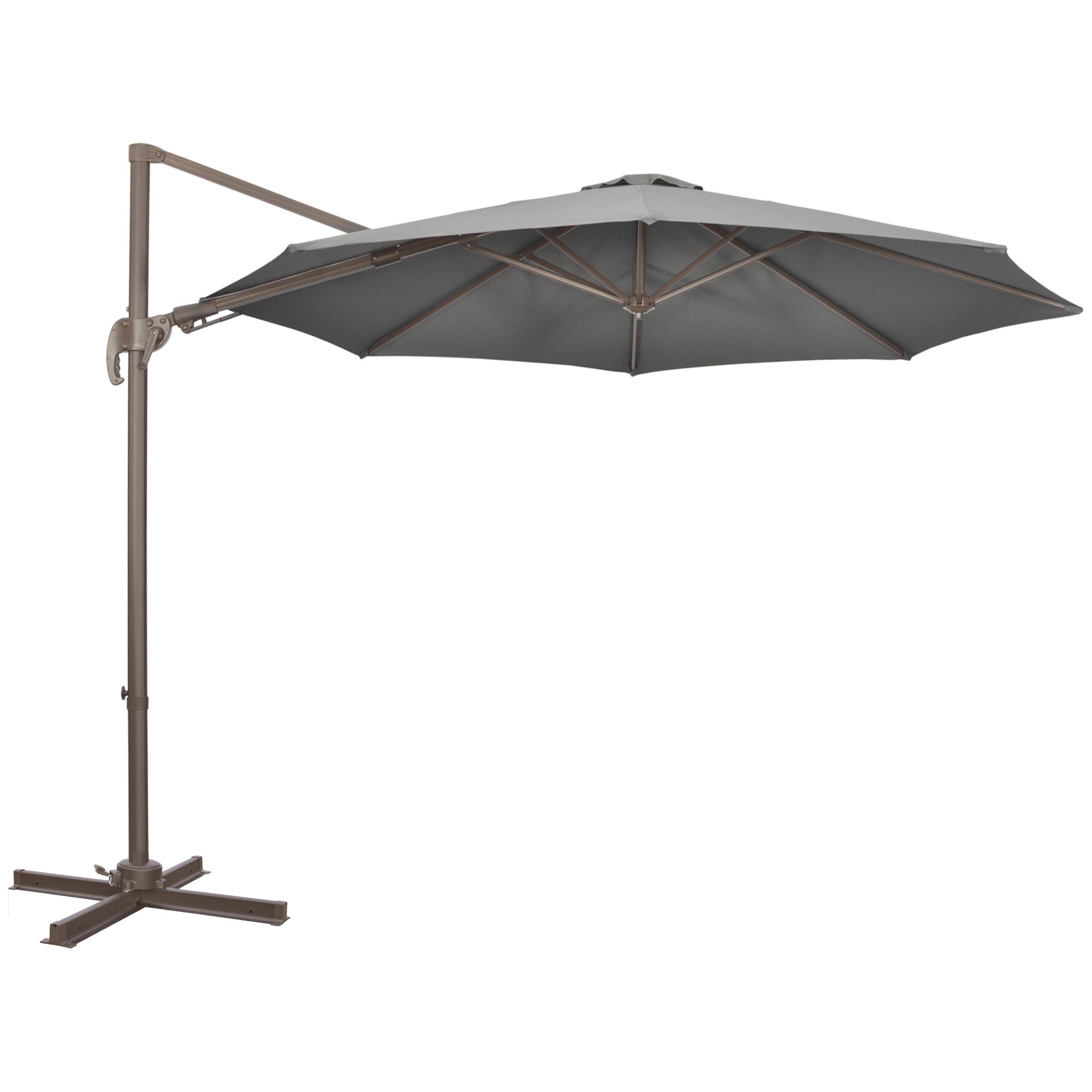 3 Metre Cantilever Parasol with Aluminium Frame and Tilt Crank - Dark Grey