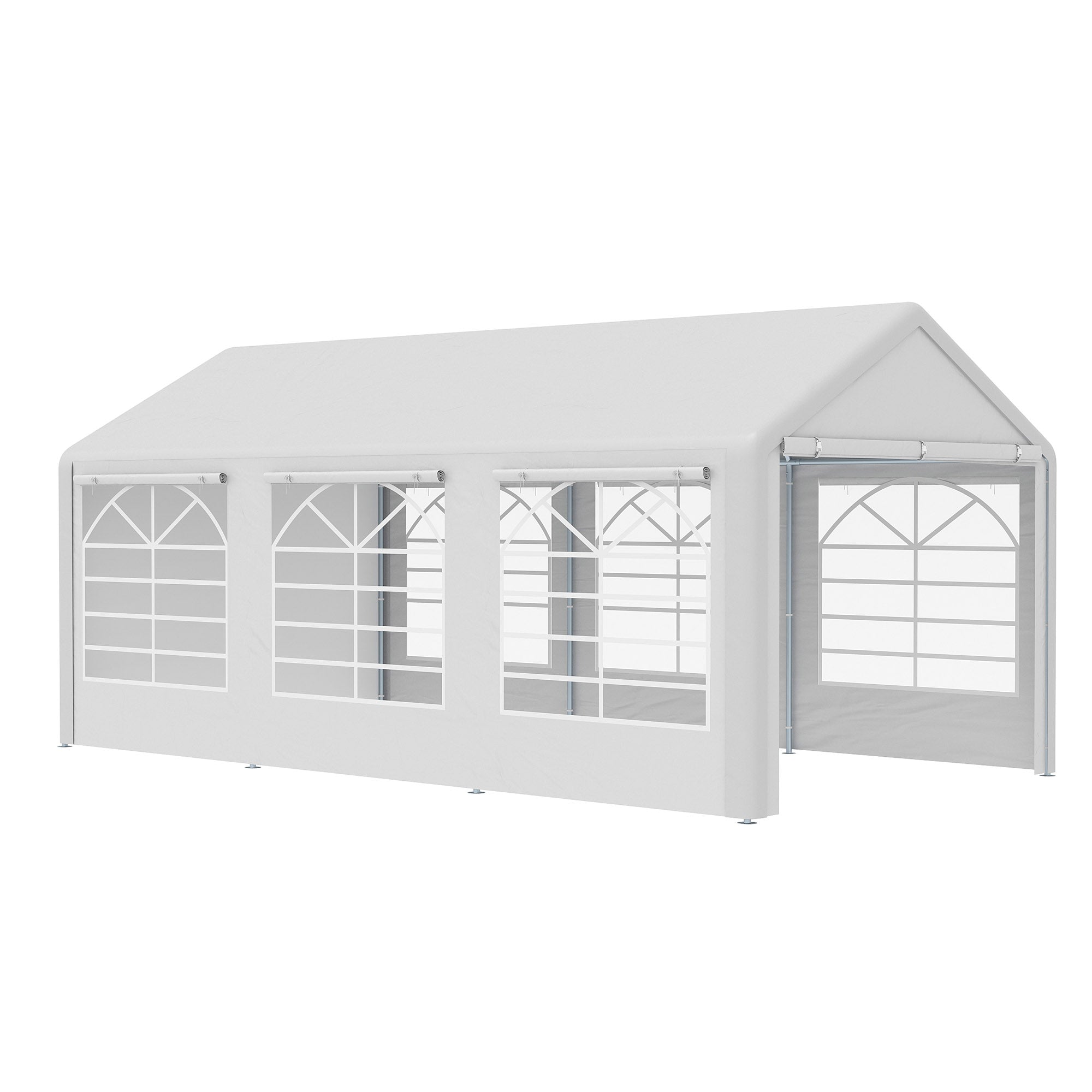 6 Metre by 3 Metre Garden Gazebo with Steel Frame and Waterproof Canopy - White