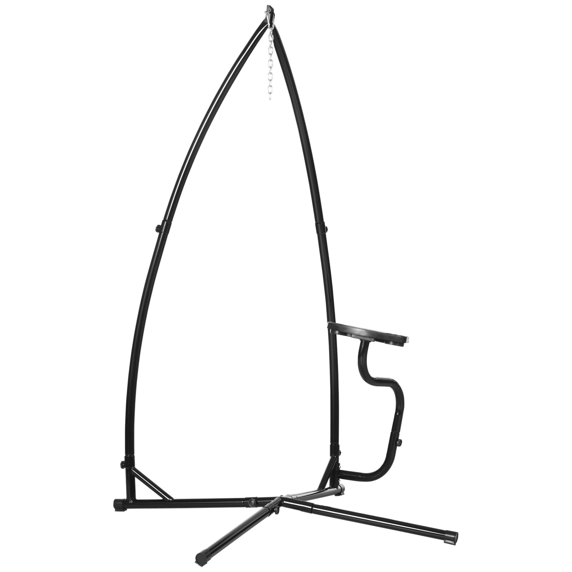 Heavy Duty Metal Hammock Chair Stand with Stable X-Base - Black