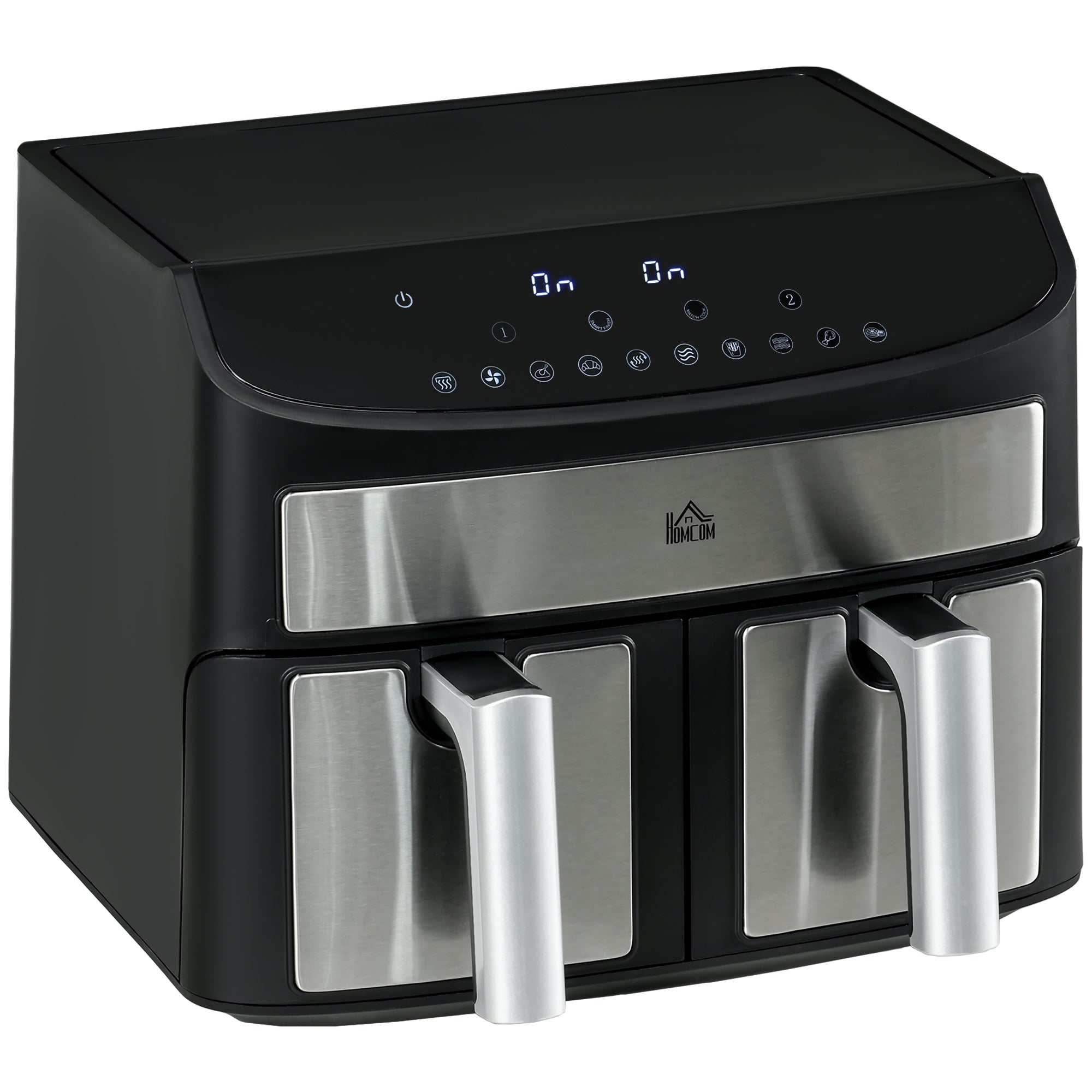 Dual Zone 8L Air Fryer with Sync Cook Function - Black