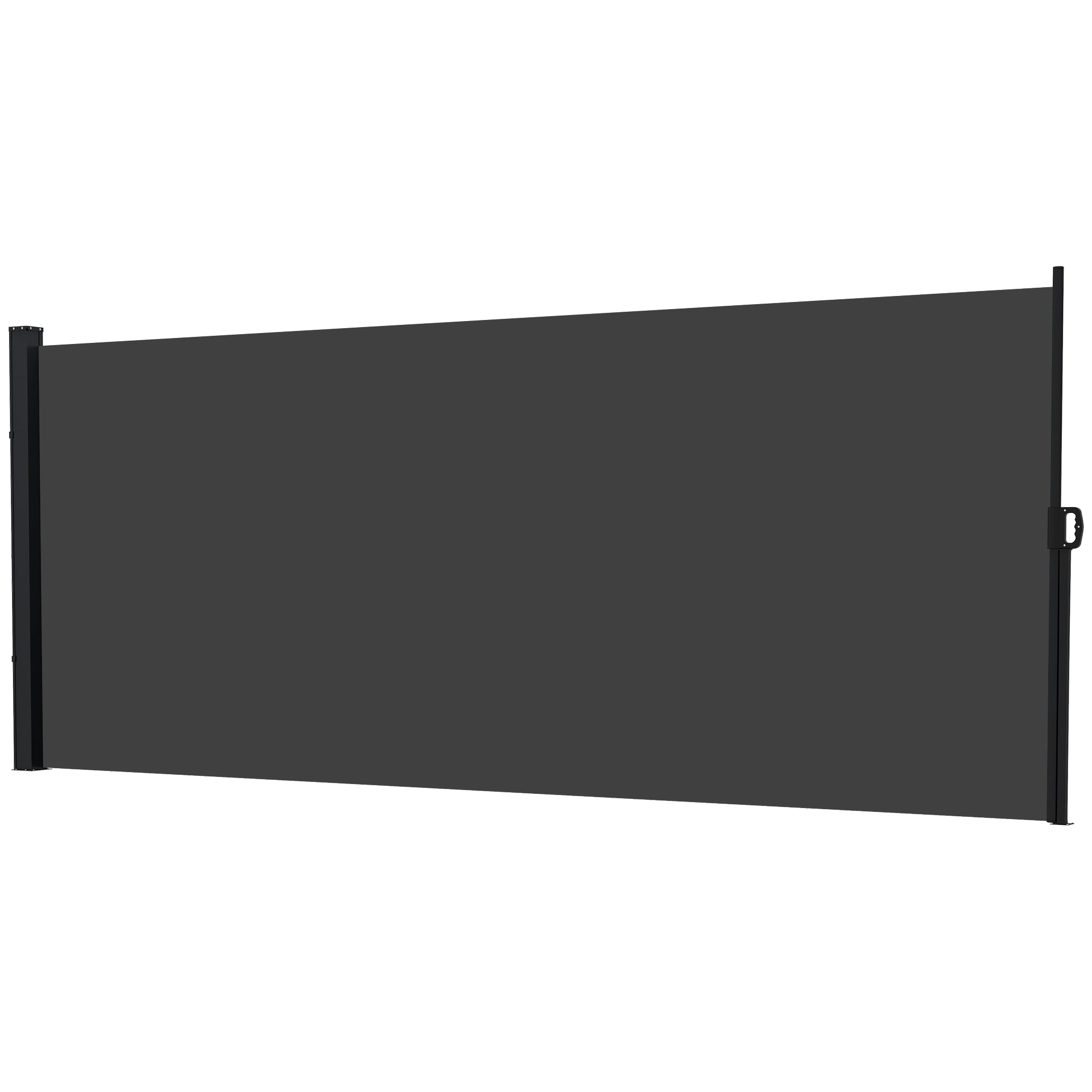 Retractable Side Awning 400 x 180 cm Outdoor Privacy Screen for Garden, Balcony, Terrace, Pool - Black