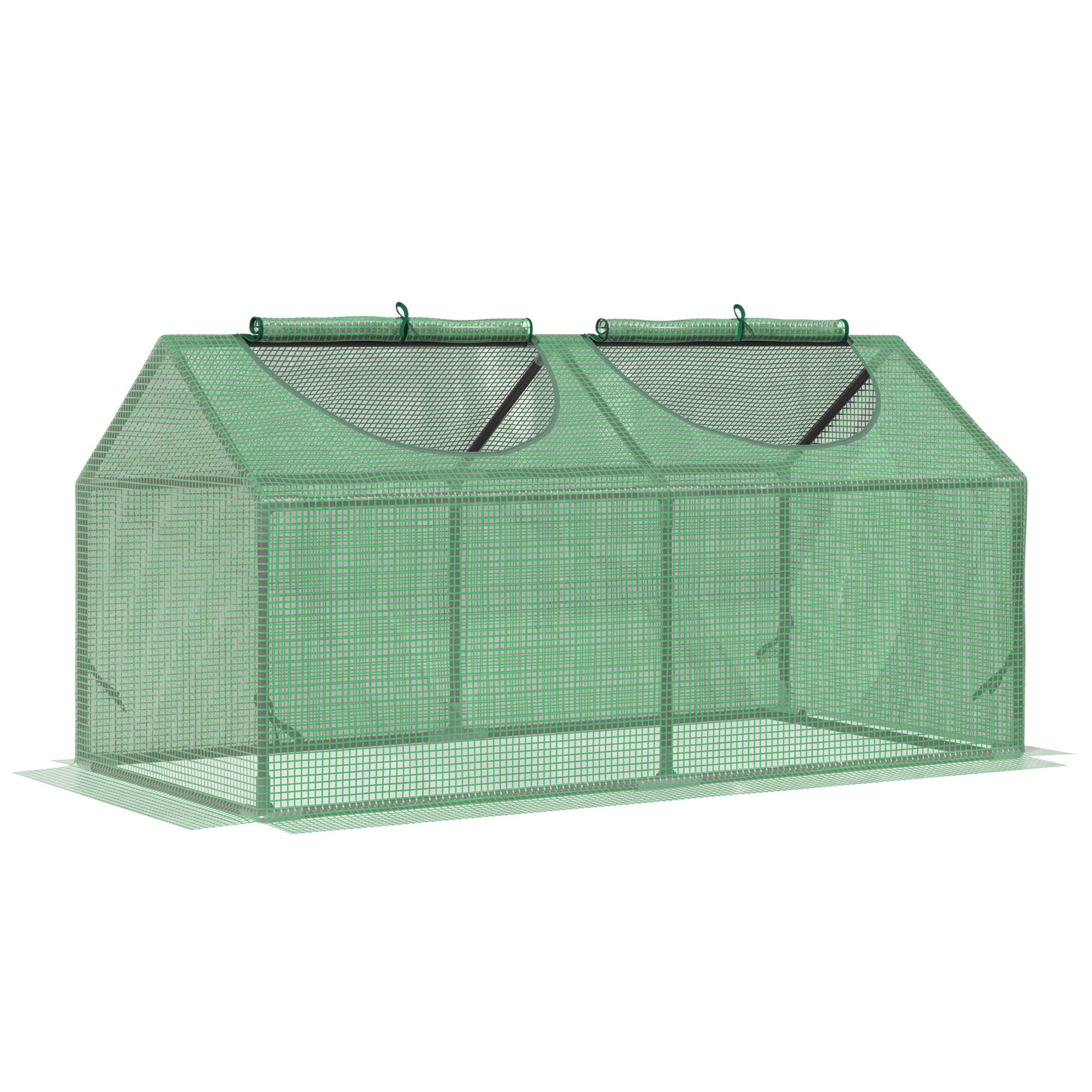 Mini Greenhouse with Durable PE Cover and Observation Windows - Green