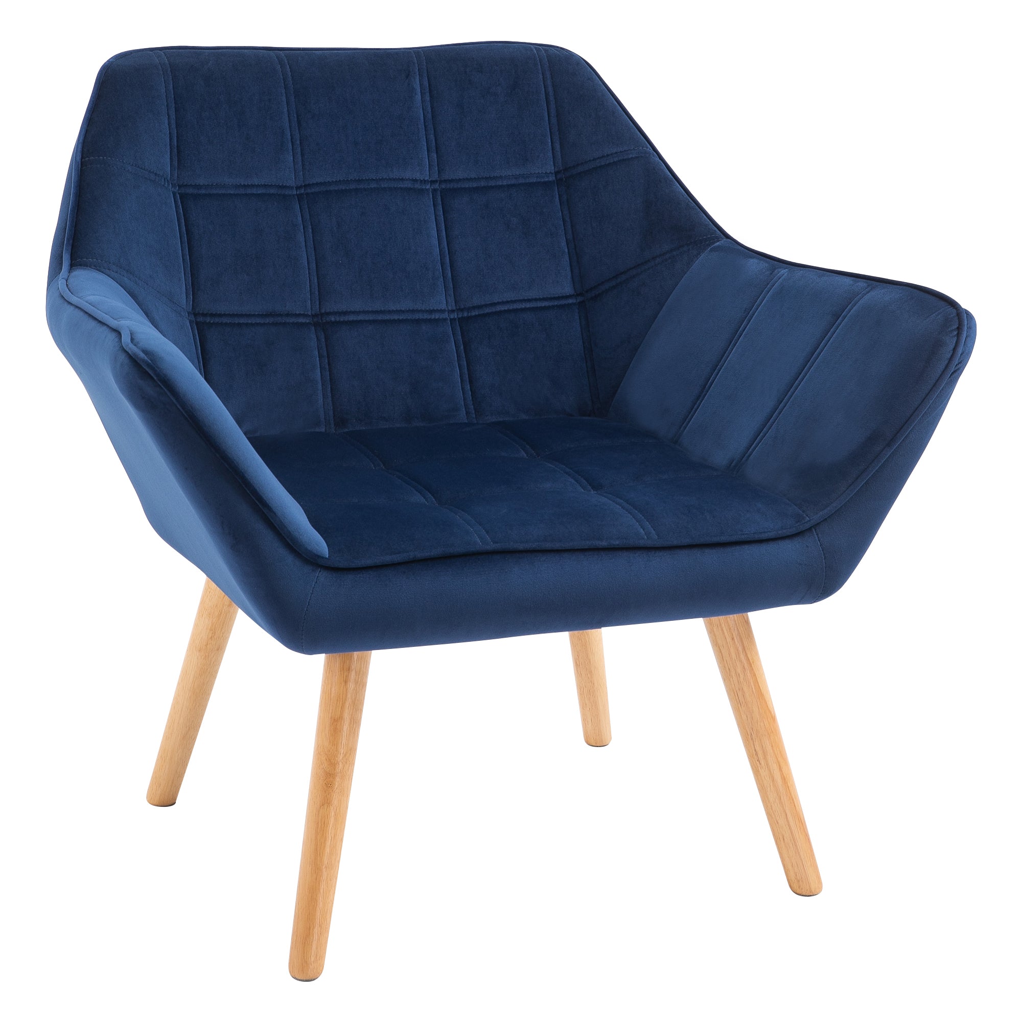 Luxe Velvet Accent Armchair with Wide Arms for Ultimate Comfort - Blue